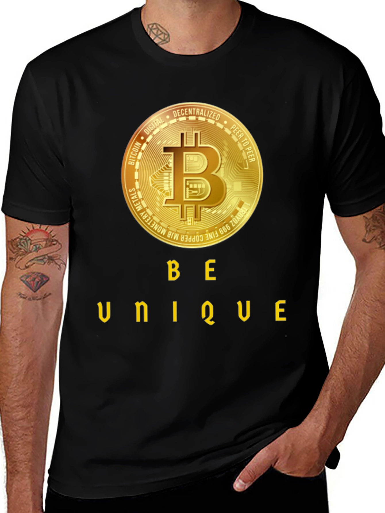 Be Unique Bitcoin Black T-Shirt