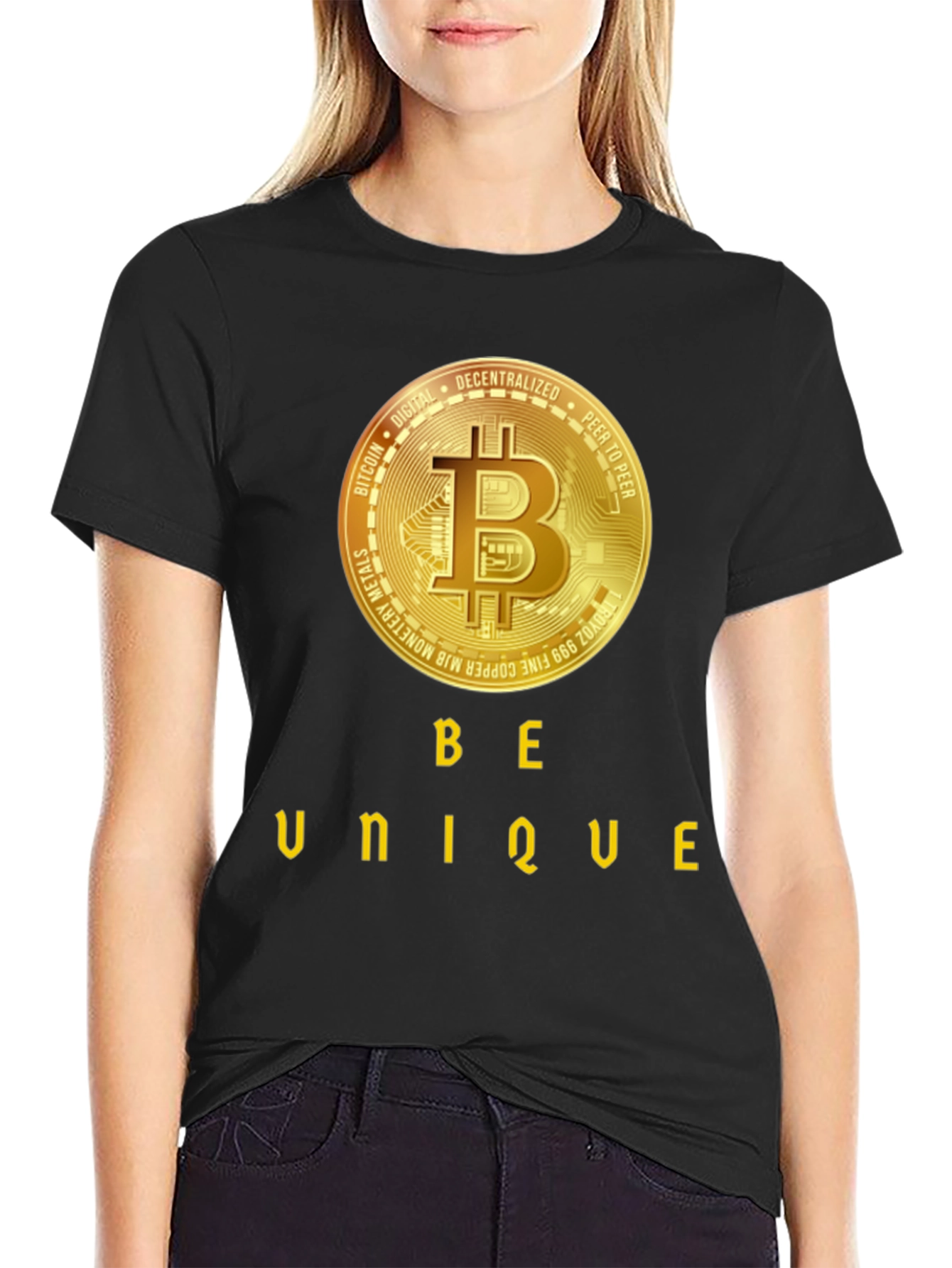 Be Unique Bitcoin Black T-Shirt