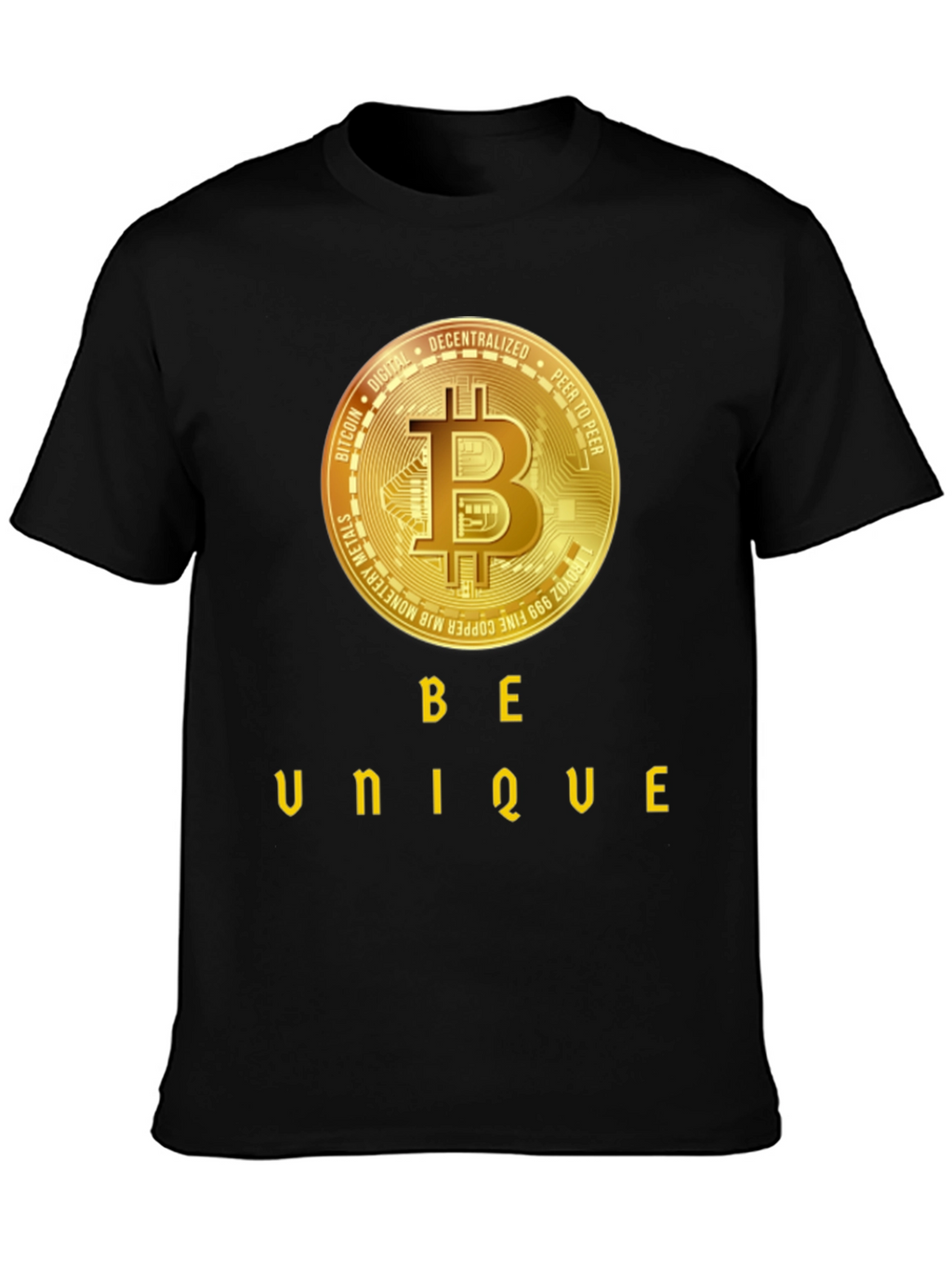 Be Unique Bitcoin Black T-Shirt