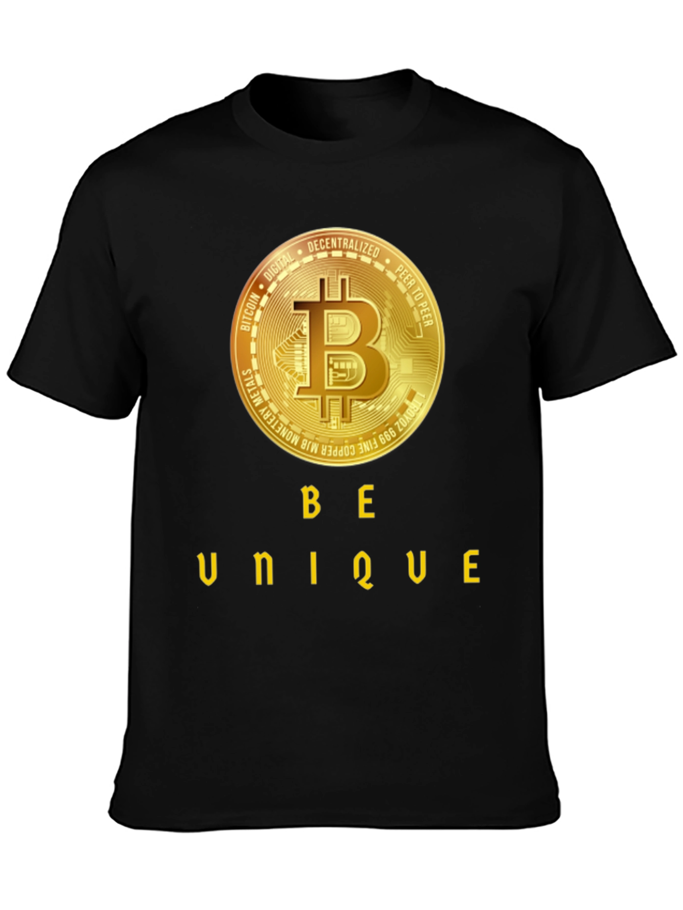 Be Unique Bitcoin Black T-Shirt