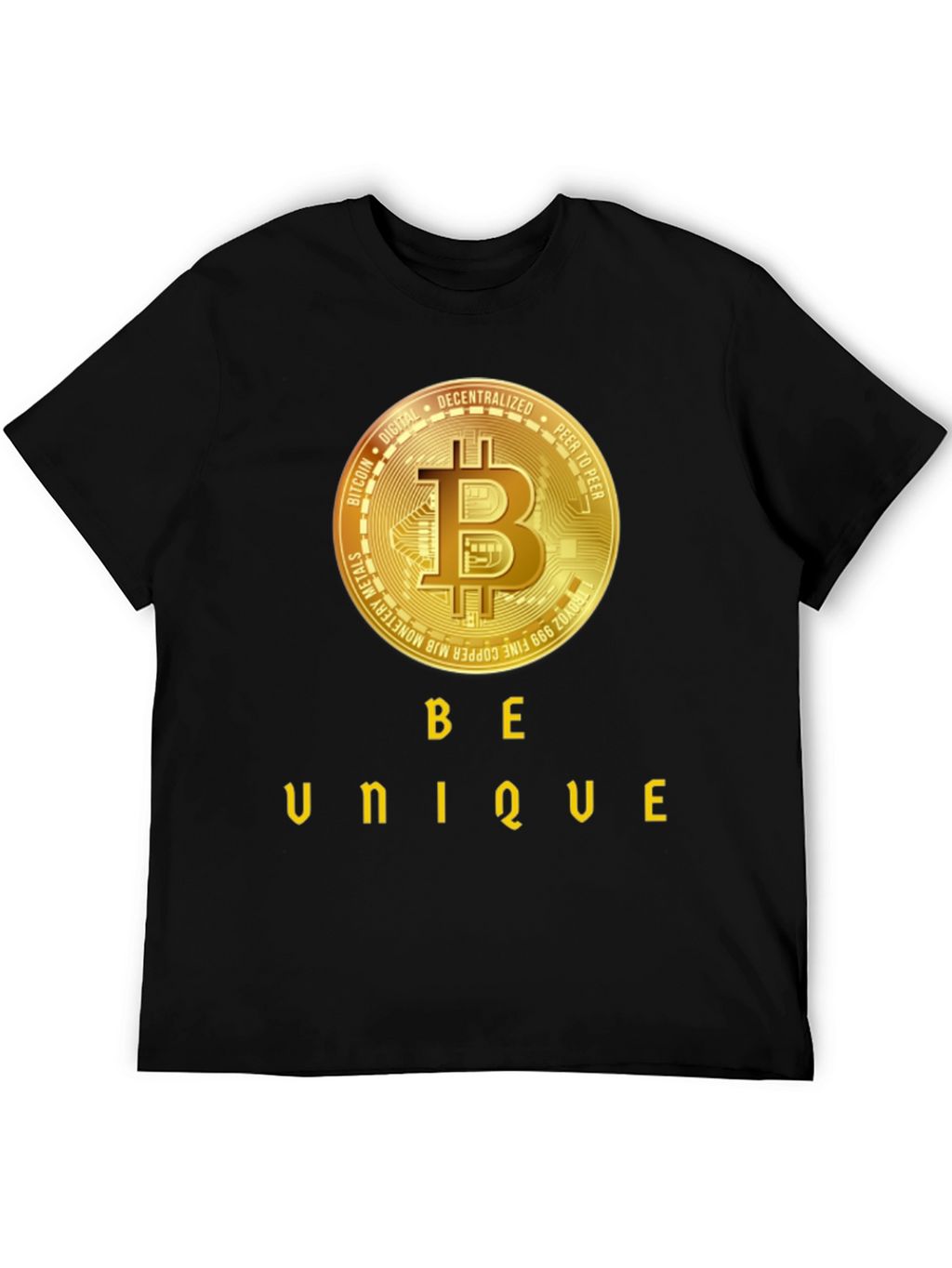 Be Unique Bitcoin Black T-Shirt
