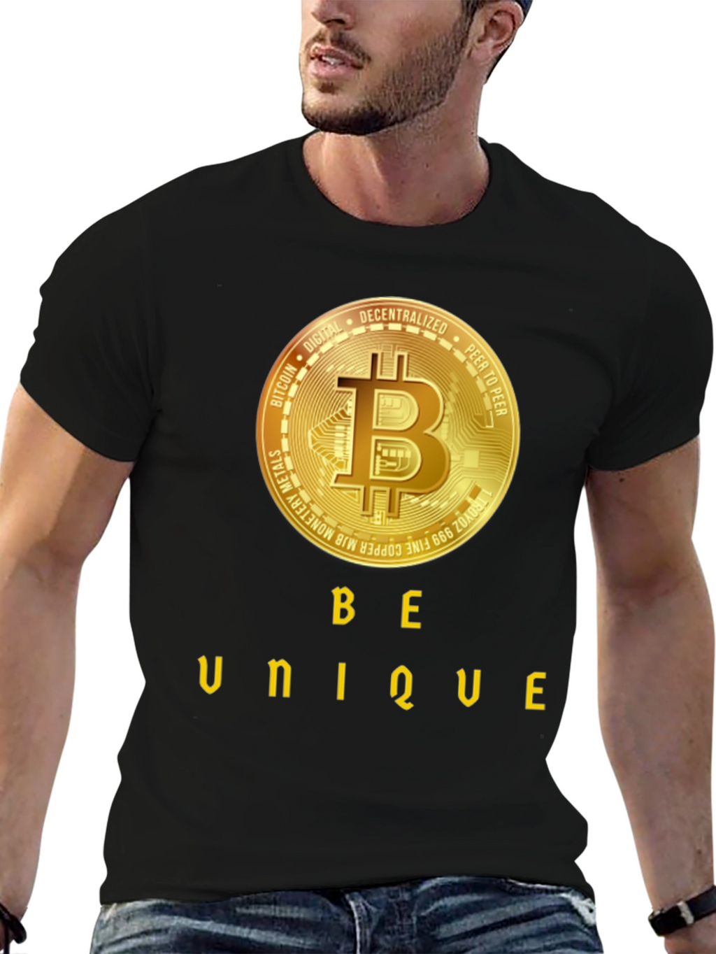 Be Unique Bitcoin Black T-Shirt