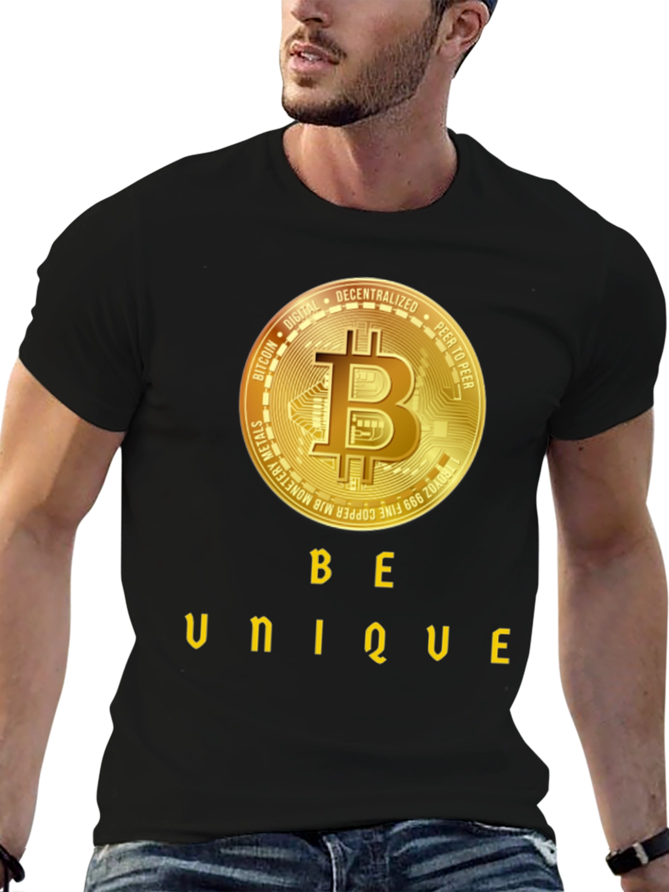 Be Unique Bitcoin Black T-Shirt