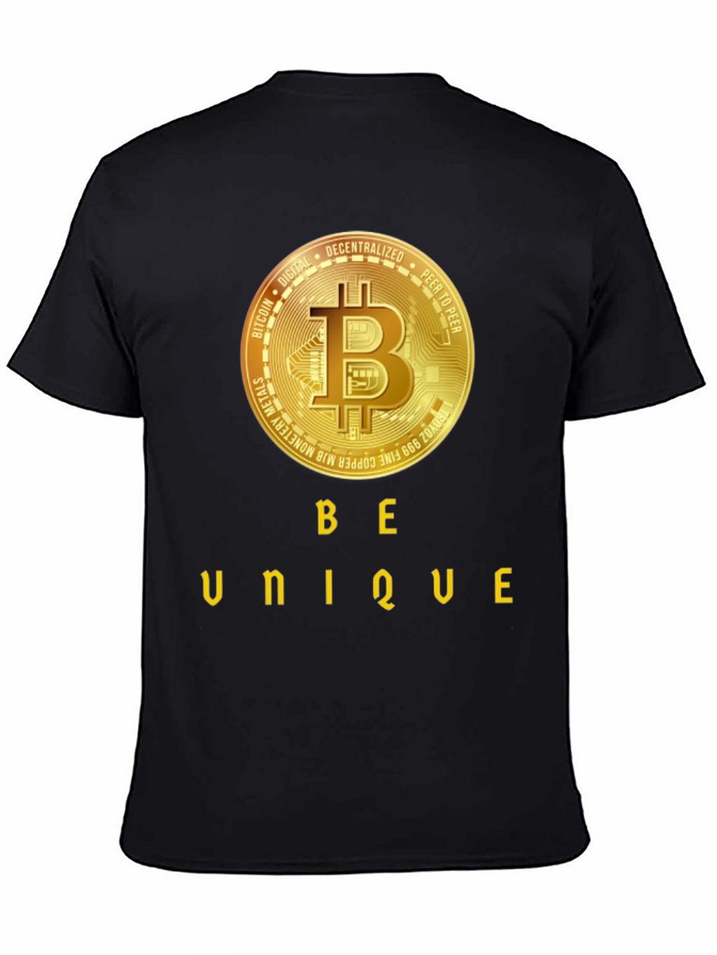 Be Unique Bitcoin Black T-Shirt