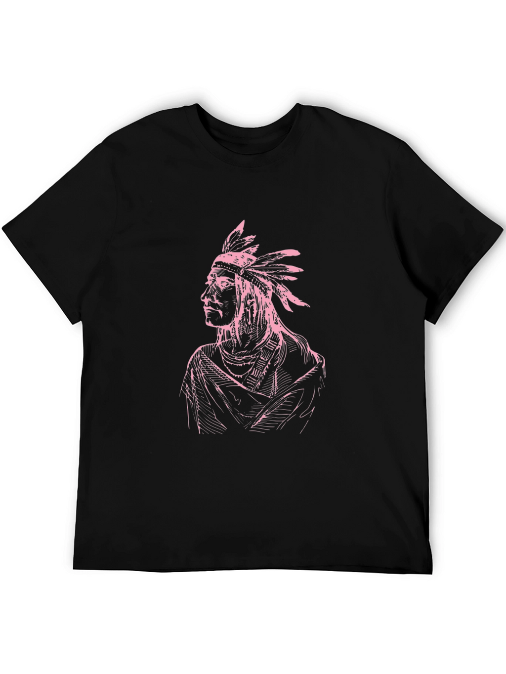 Native American Chief Graphic Tee - Black