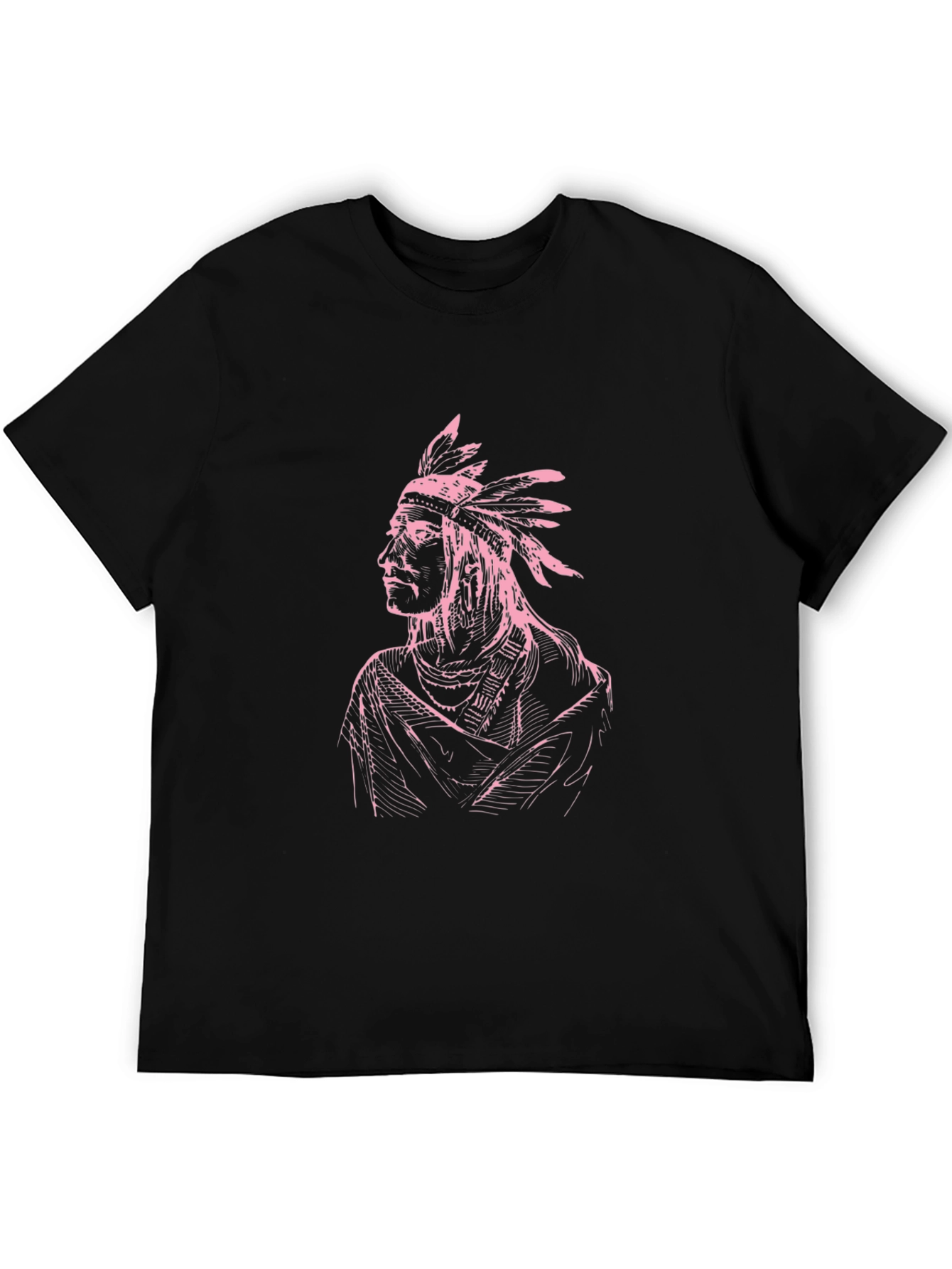 Native American Chief Graphic Tee - Black
