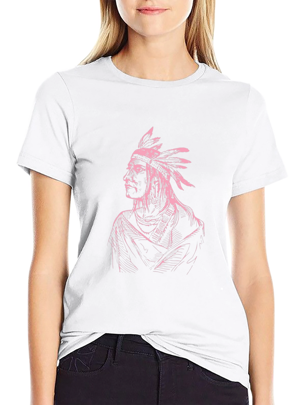 Native American Chief Graphic Tee - Black