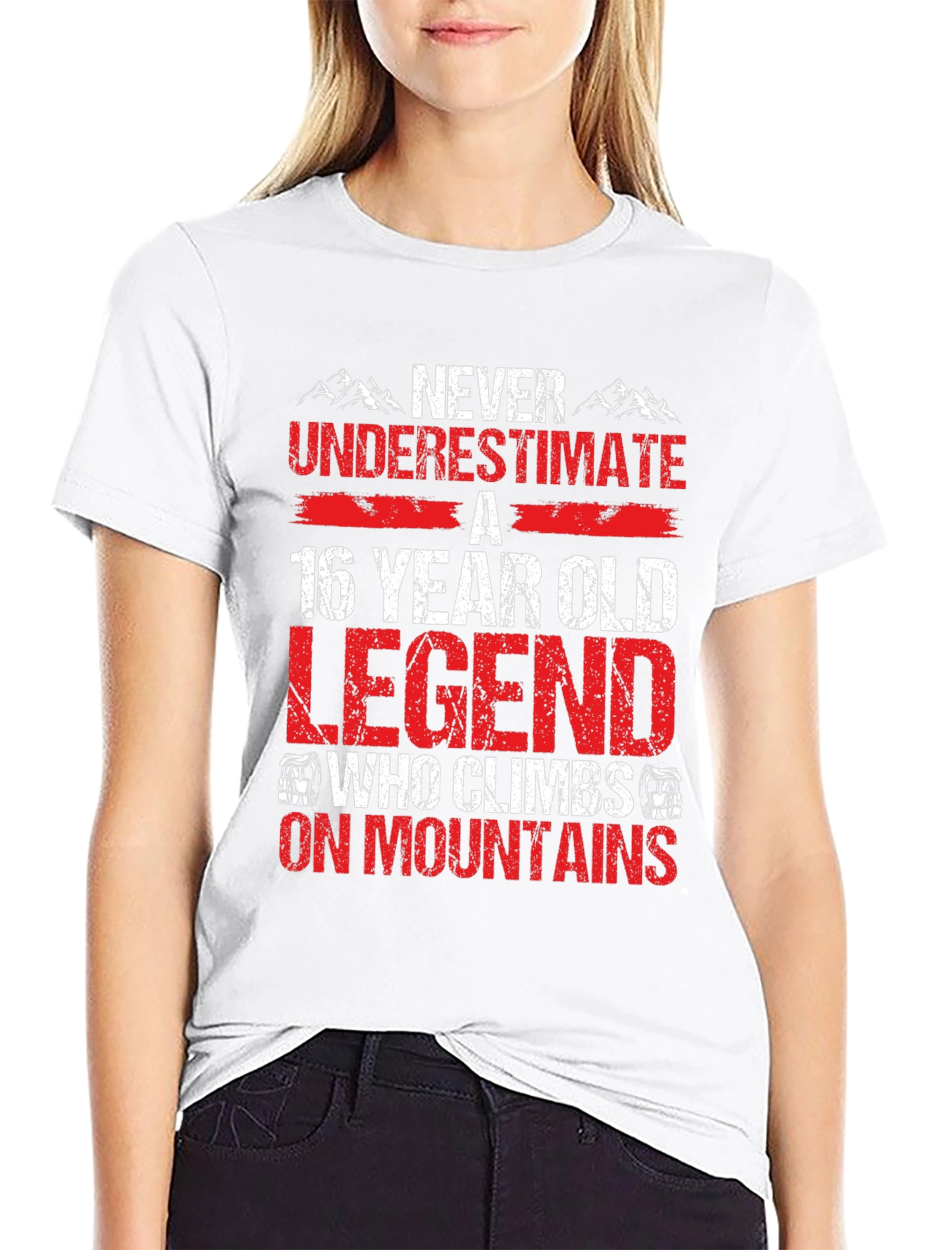 16 Year Old Legend Who Climbs Mountains Black T-Shirt