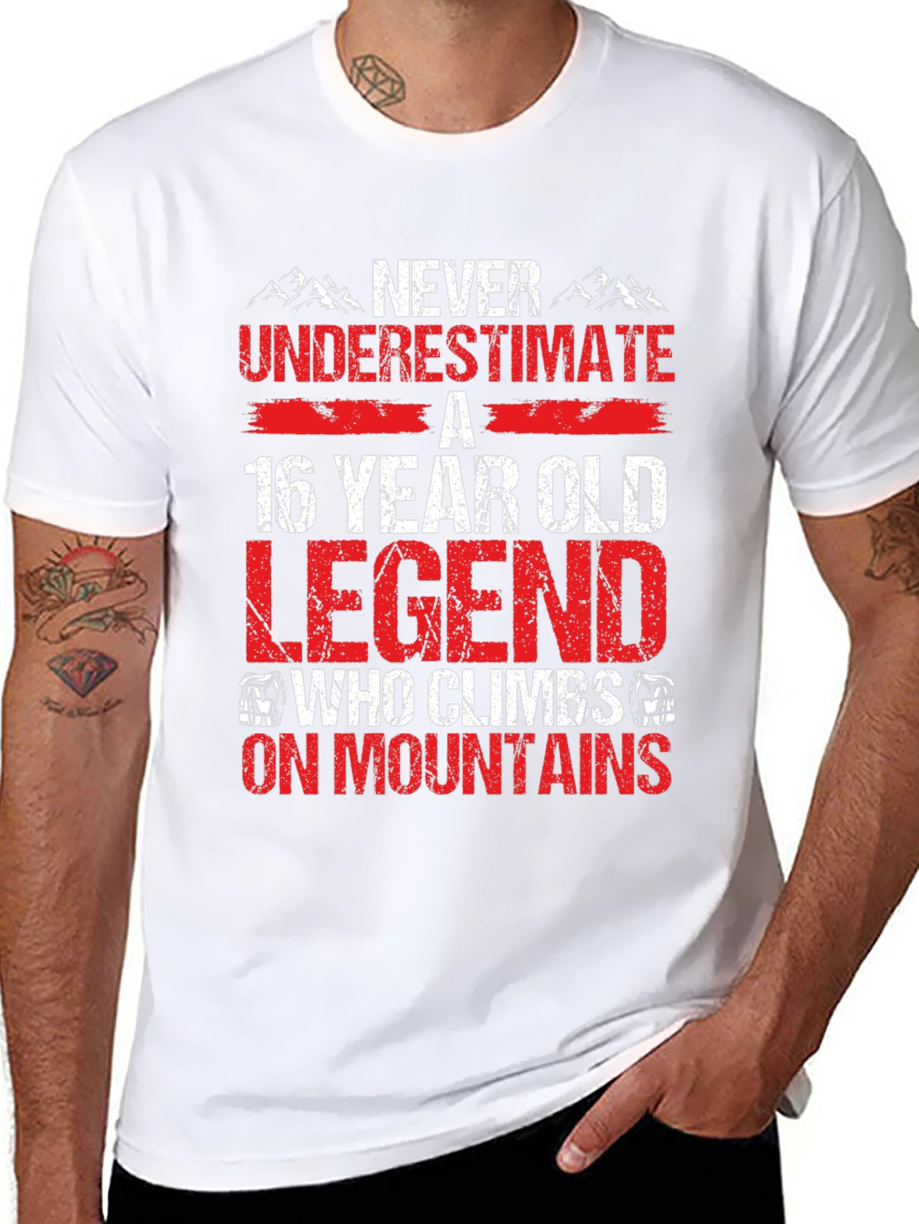 16 Year Old Legend Who Climbs Mountains Black T-Shirt