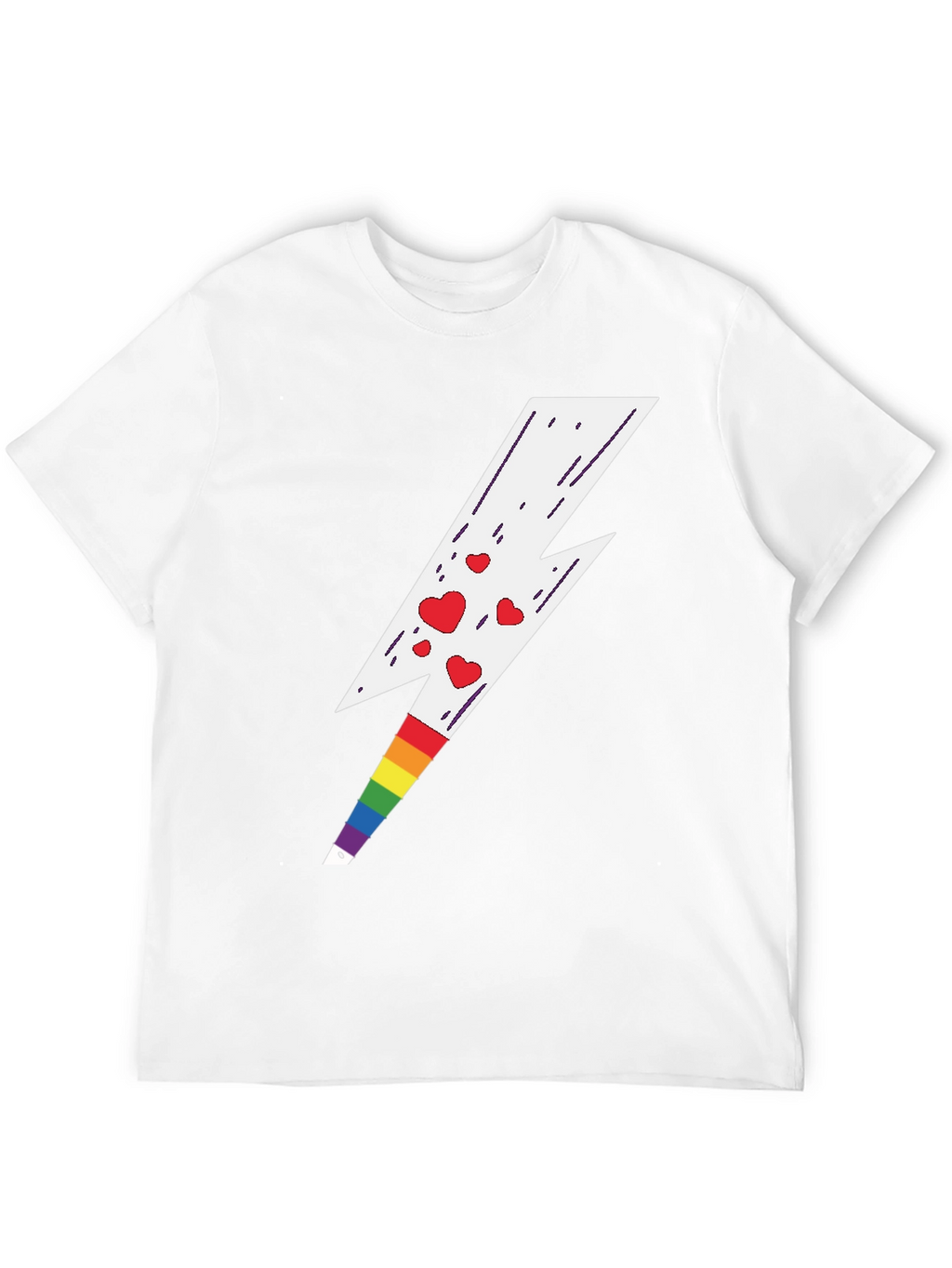 Rainbow Heart Lightning Bolt Tee