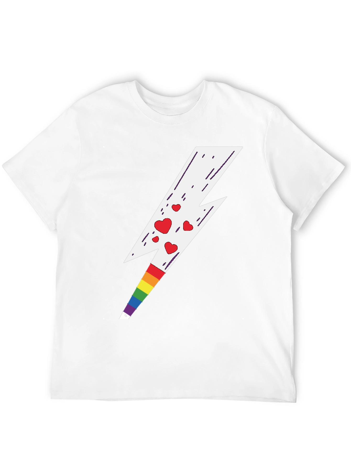 Rainbow Heart Lightning Bolt Tee