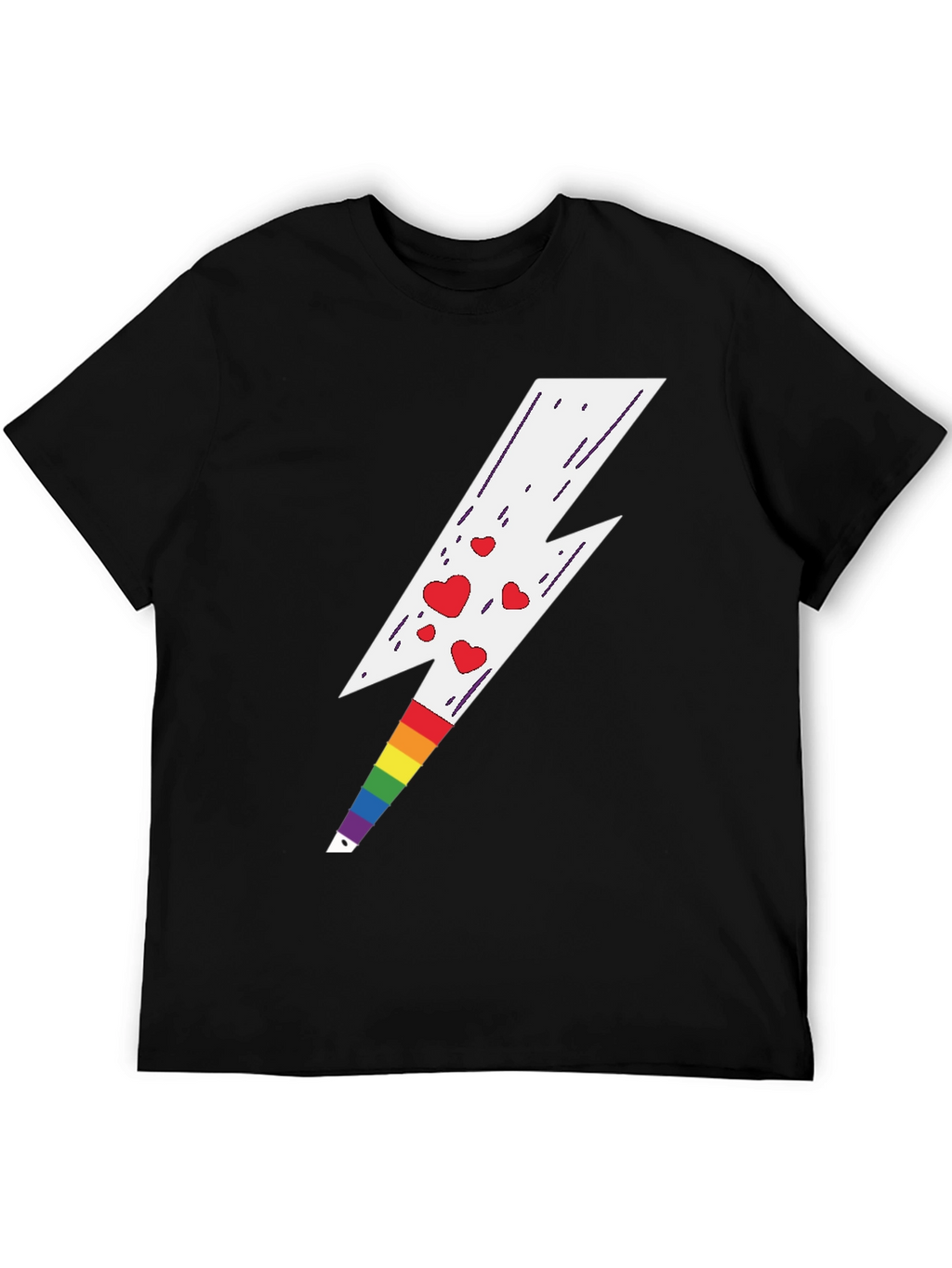 Rainbow Heart Lightning Bolt Tee