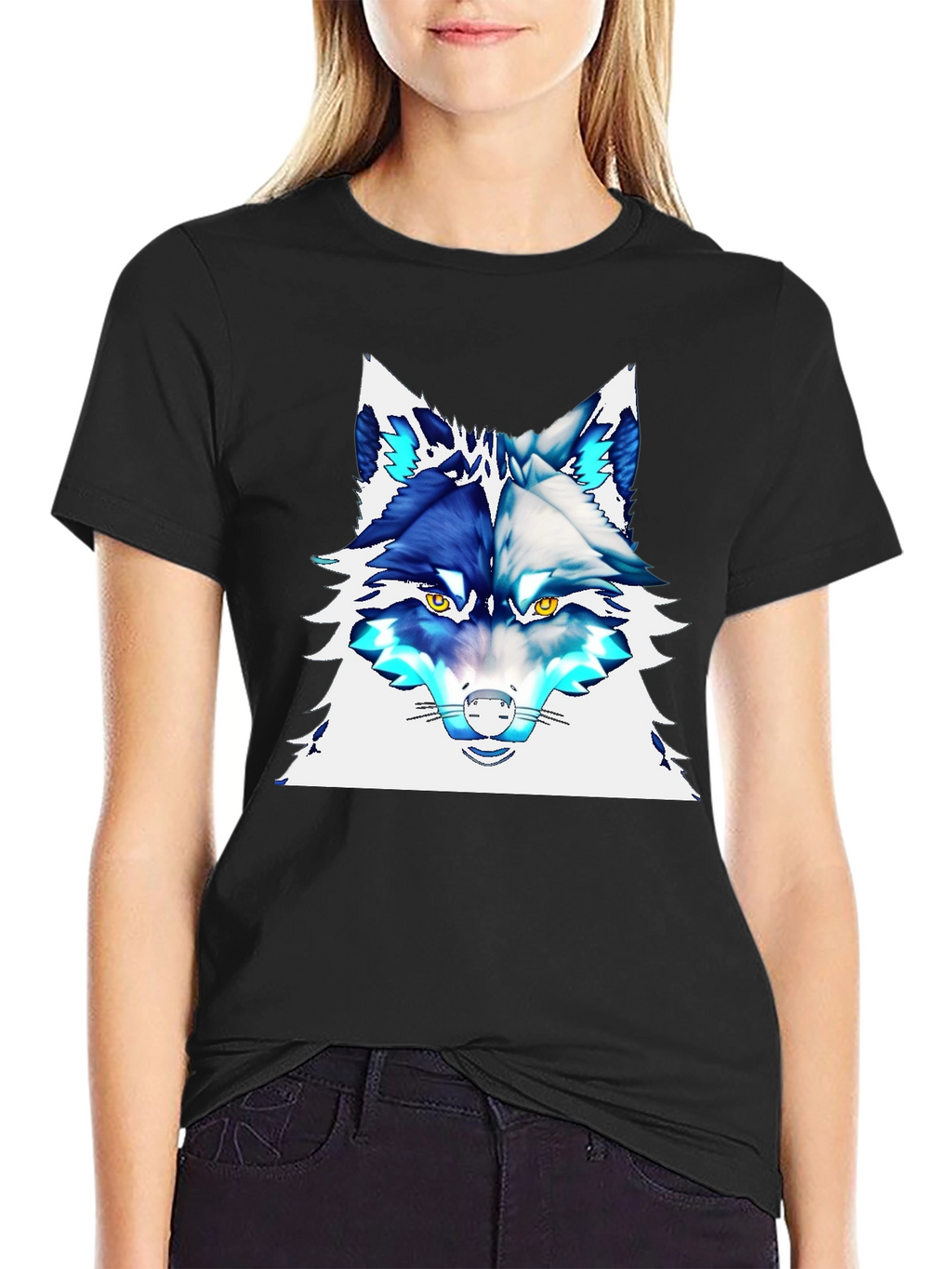 Cool Wolf Graphic Tee - Stylish Animal Print T-Shirt