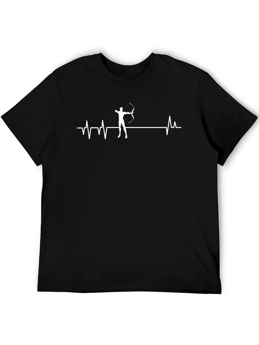 Archery Heartbeat Graphic Tee - Black Cotton T-Shirt