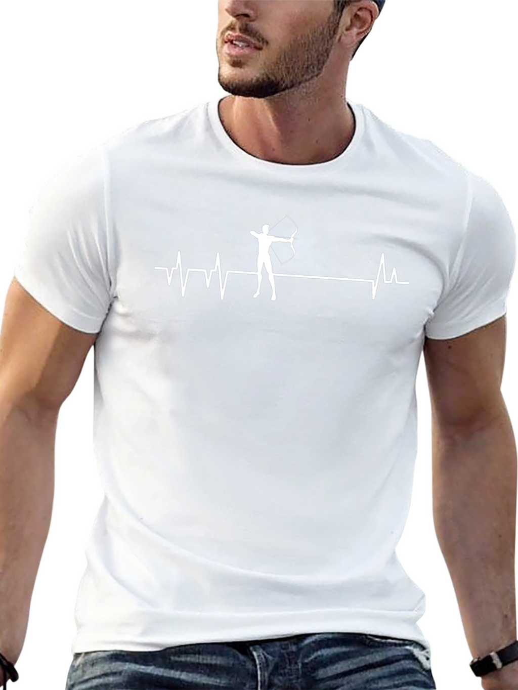 Archery Heartbeat Graphic Tee - Black Cotton T-Shirt