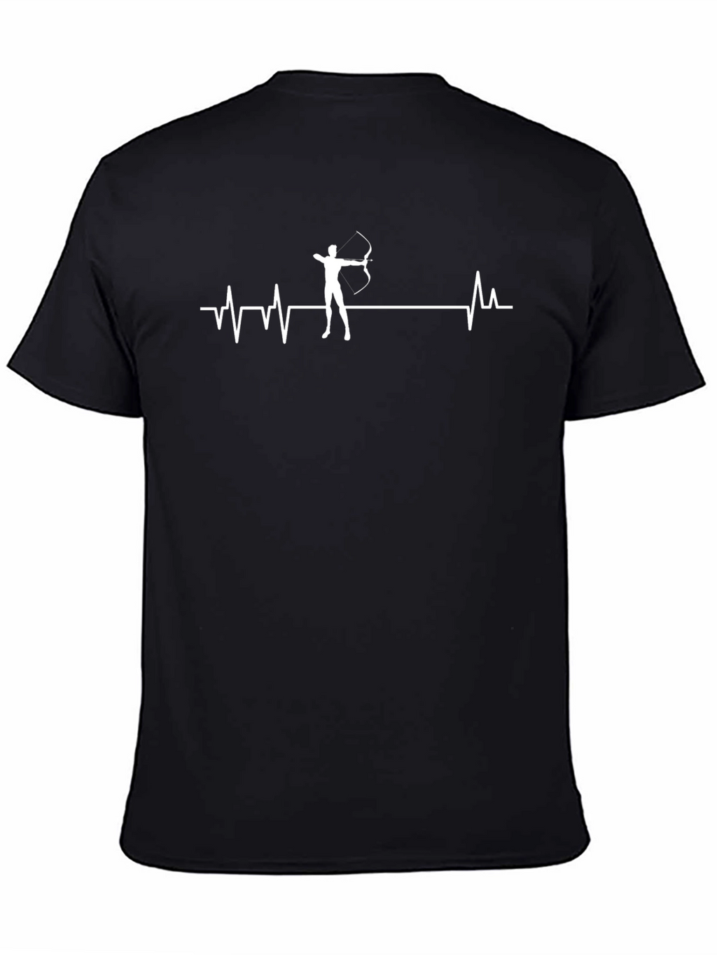 Archery Heartbeat Graphic Tee - Black Cotton T-Shirt