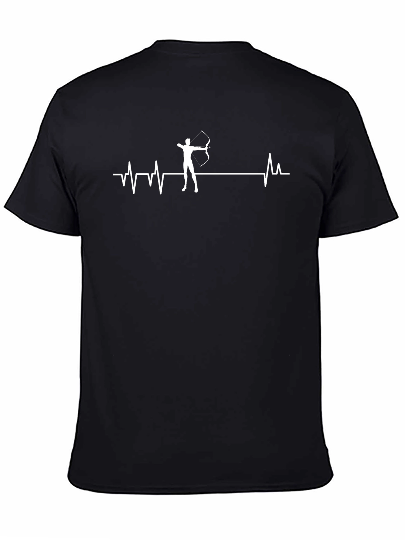 Archery Heartbeat Graphic Tee - Black Cotton T-Shirt