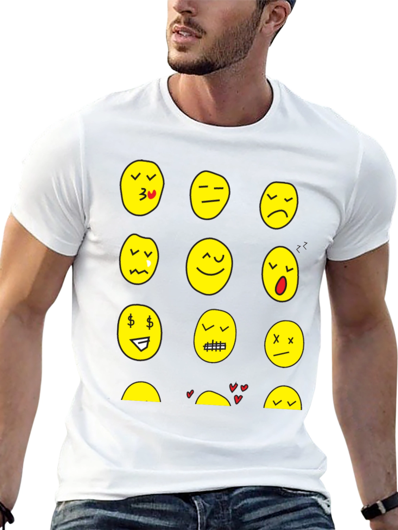 Emoji Expression Black T-Shirt