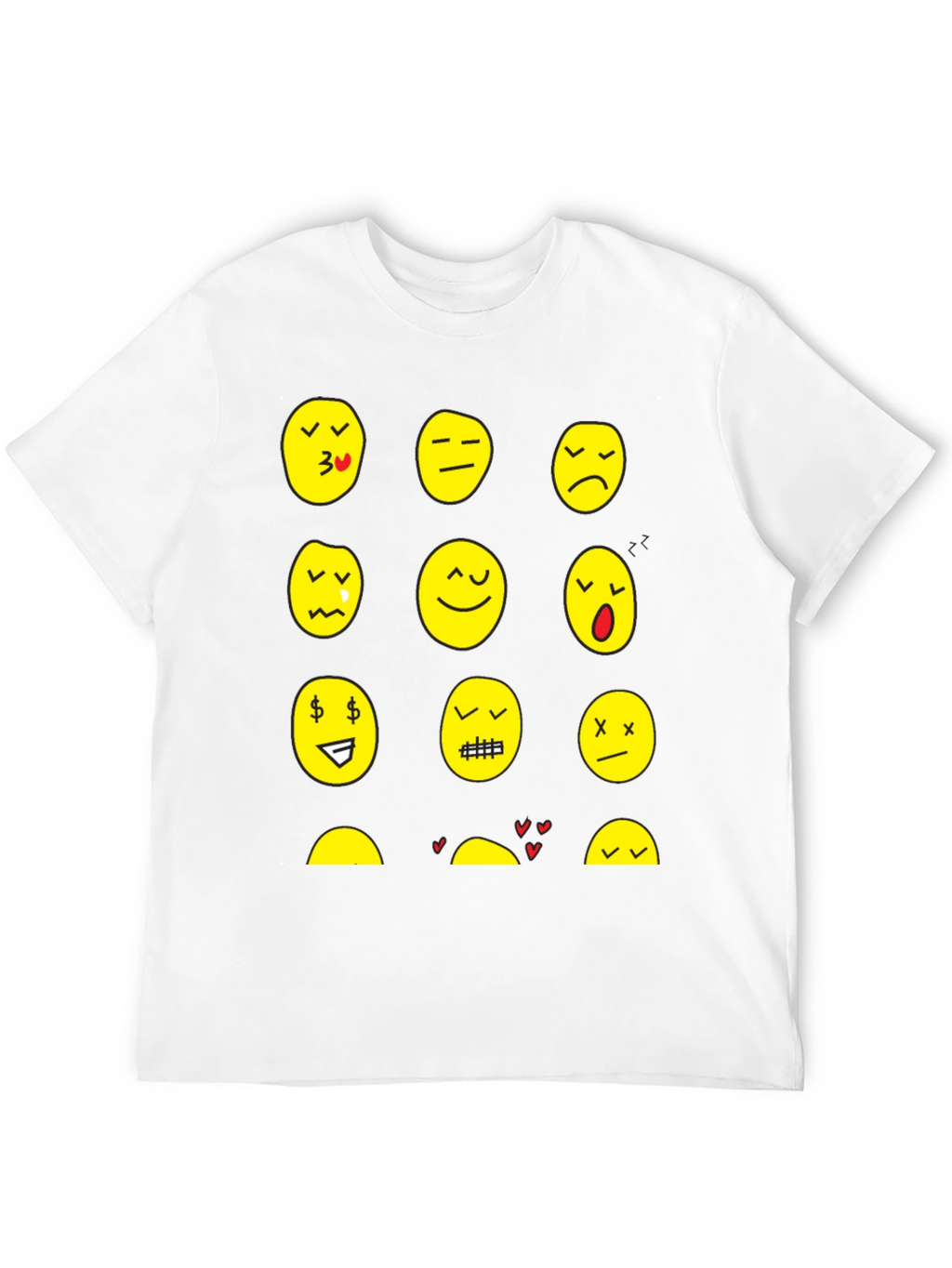 Emoji Expression Black T-Shirt