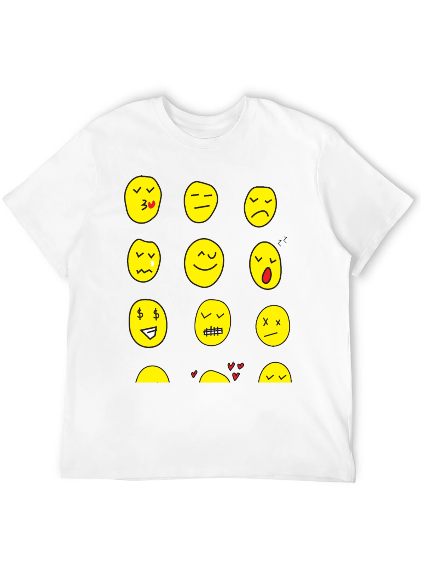 Emoji Expression Black T-Shirt