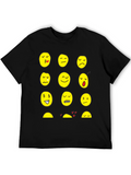 Emoji Expression Black T-Shirt