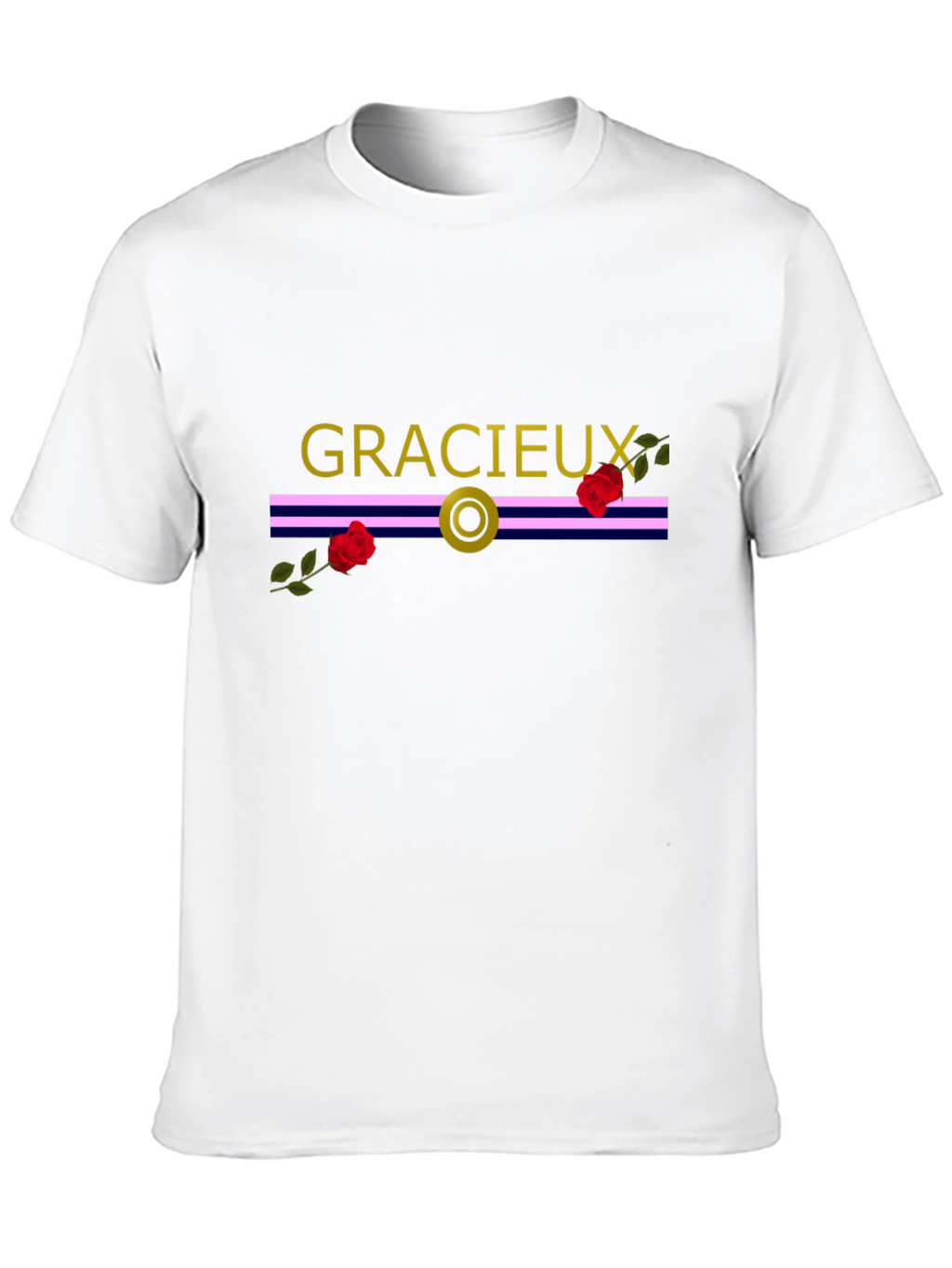 Gracieux Black Graphic Tee with Roses