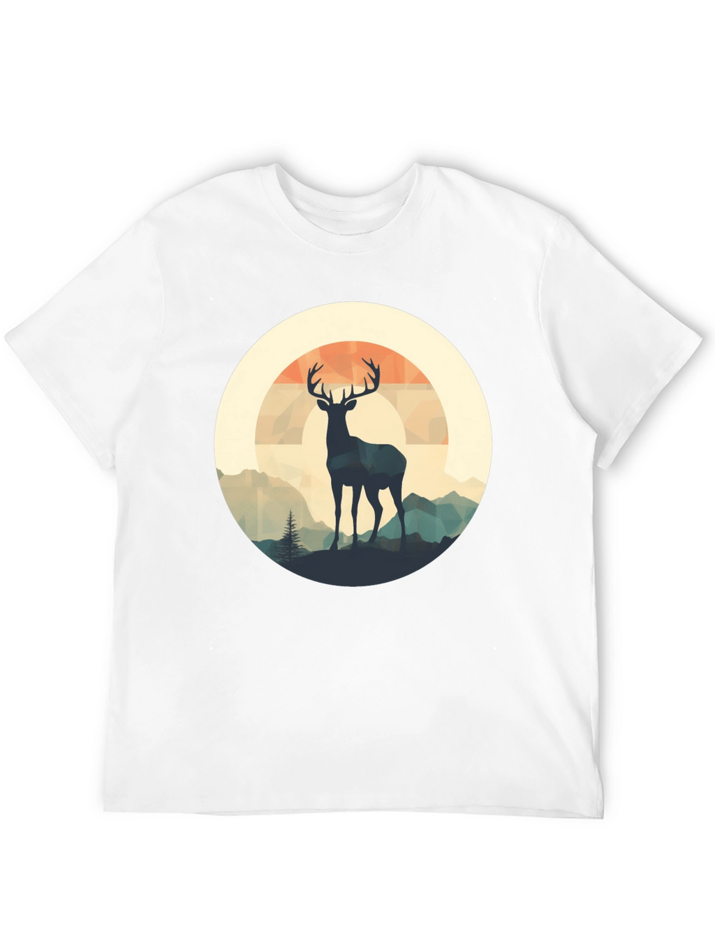 Deer Silhouette Graphic Tee - Black