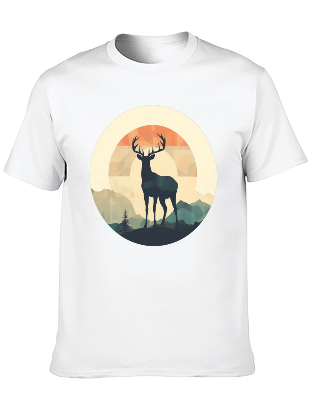 Deer Silhouette Graphic Tee - Black