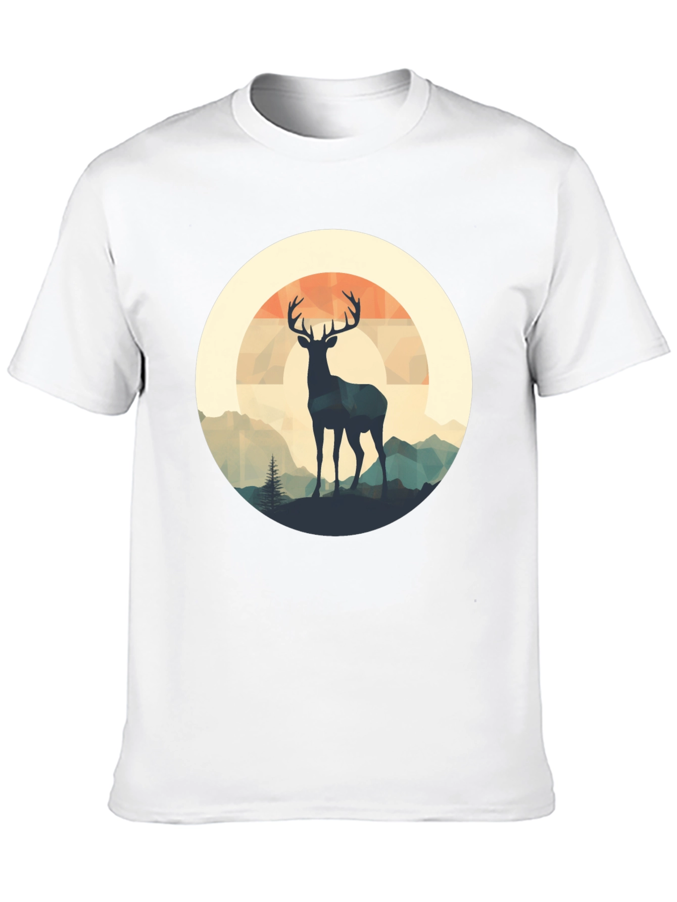 Deer Silhouette Graphic Tee - Black