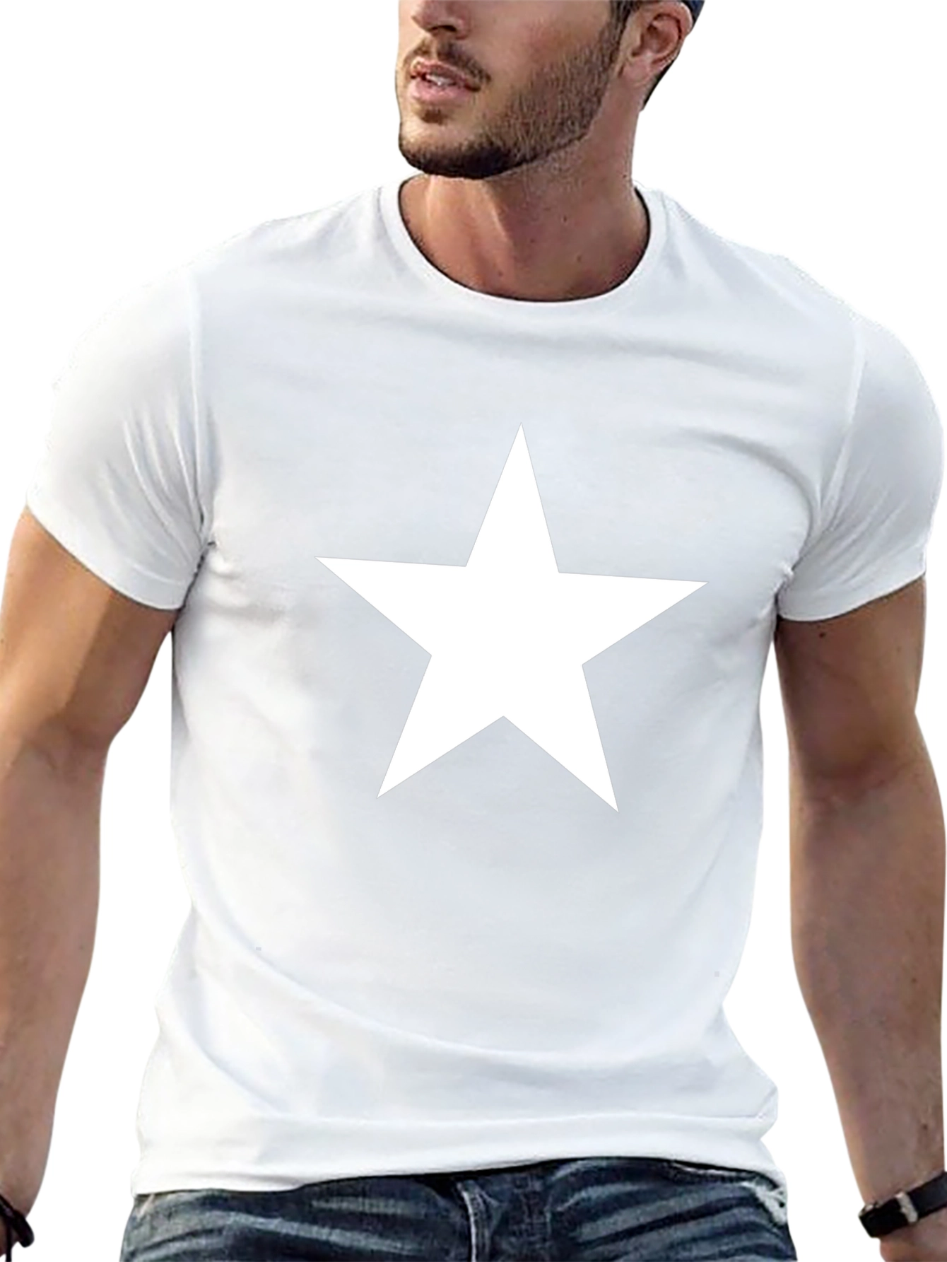 Bold Star Black Tee - Classic Style
