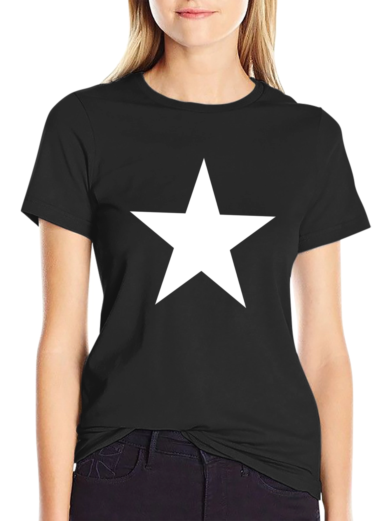 Bold Star Black Tee - Classic Style