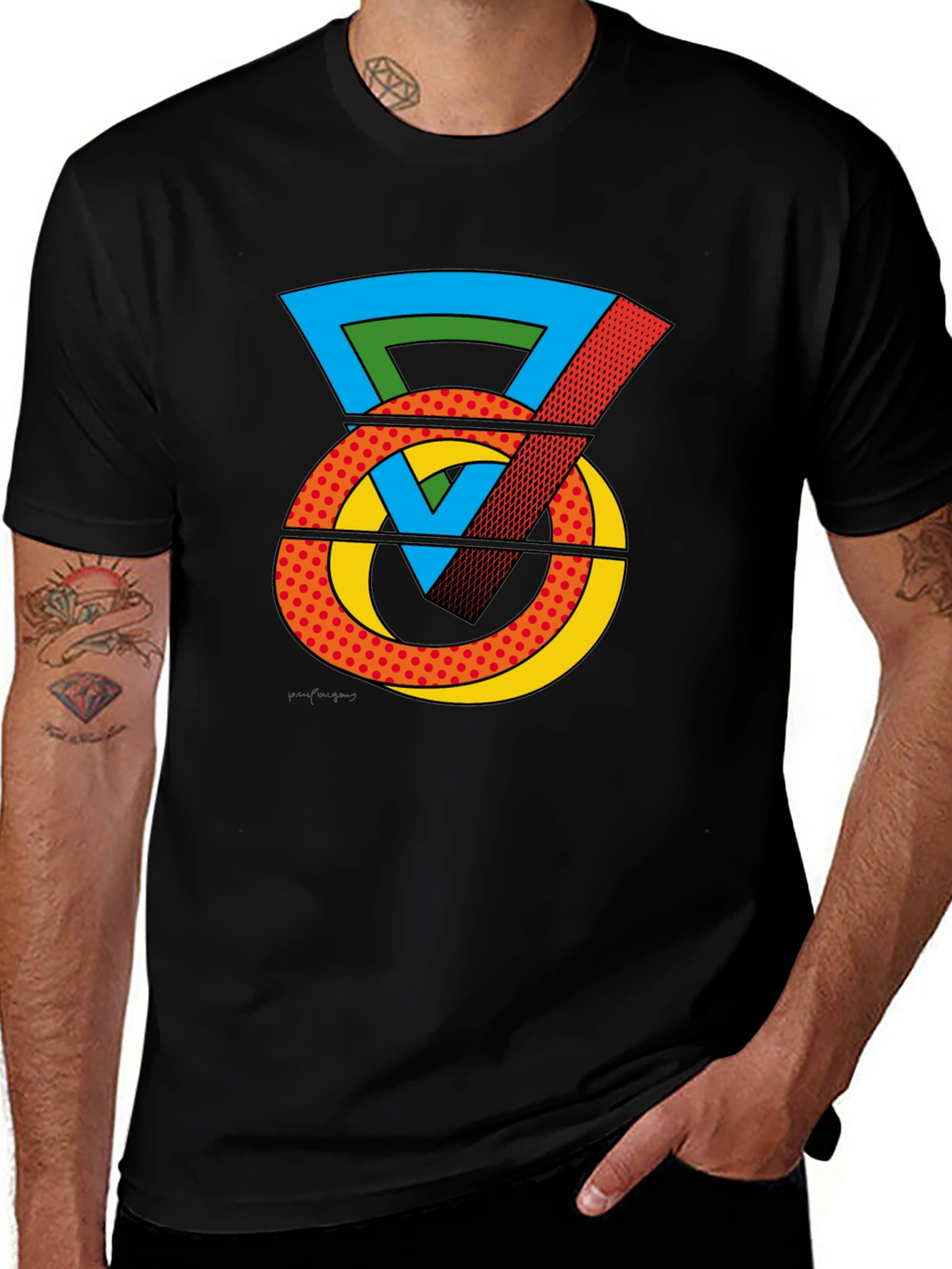 Pop Art Kettlebell Graphic Tee - Black