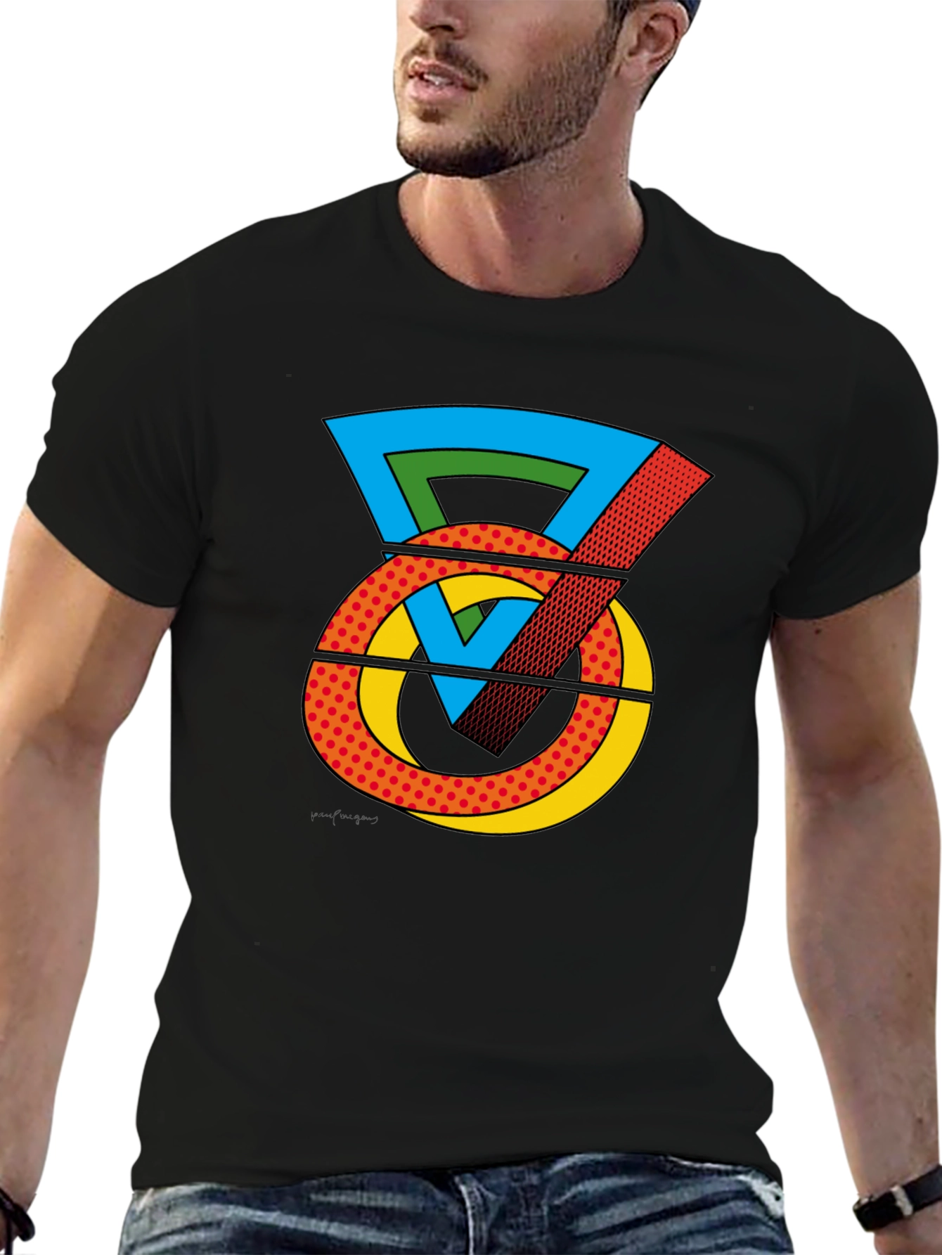 Pop Art Kettlebell Graphic Tee - Black