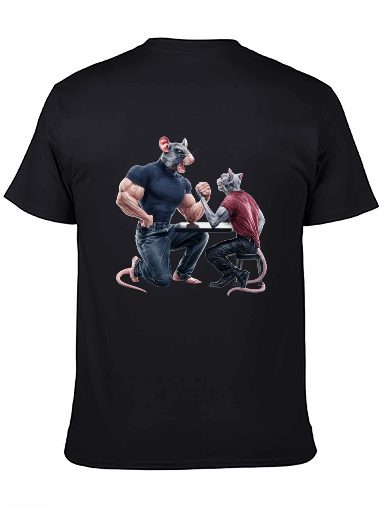 Arm Wrestling Rodent Graphic T-Shirt
