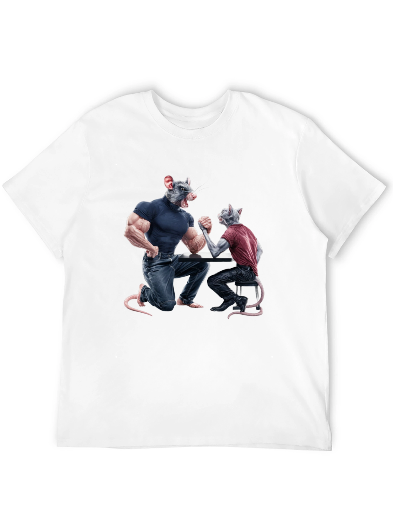 Arm Wrestling Rodent Graphic T-Shirt