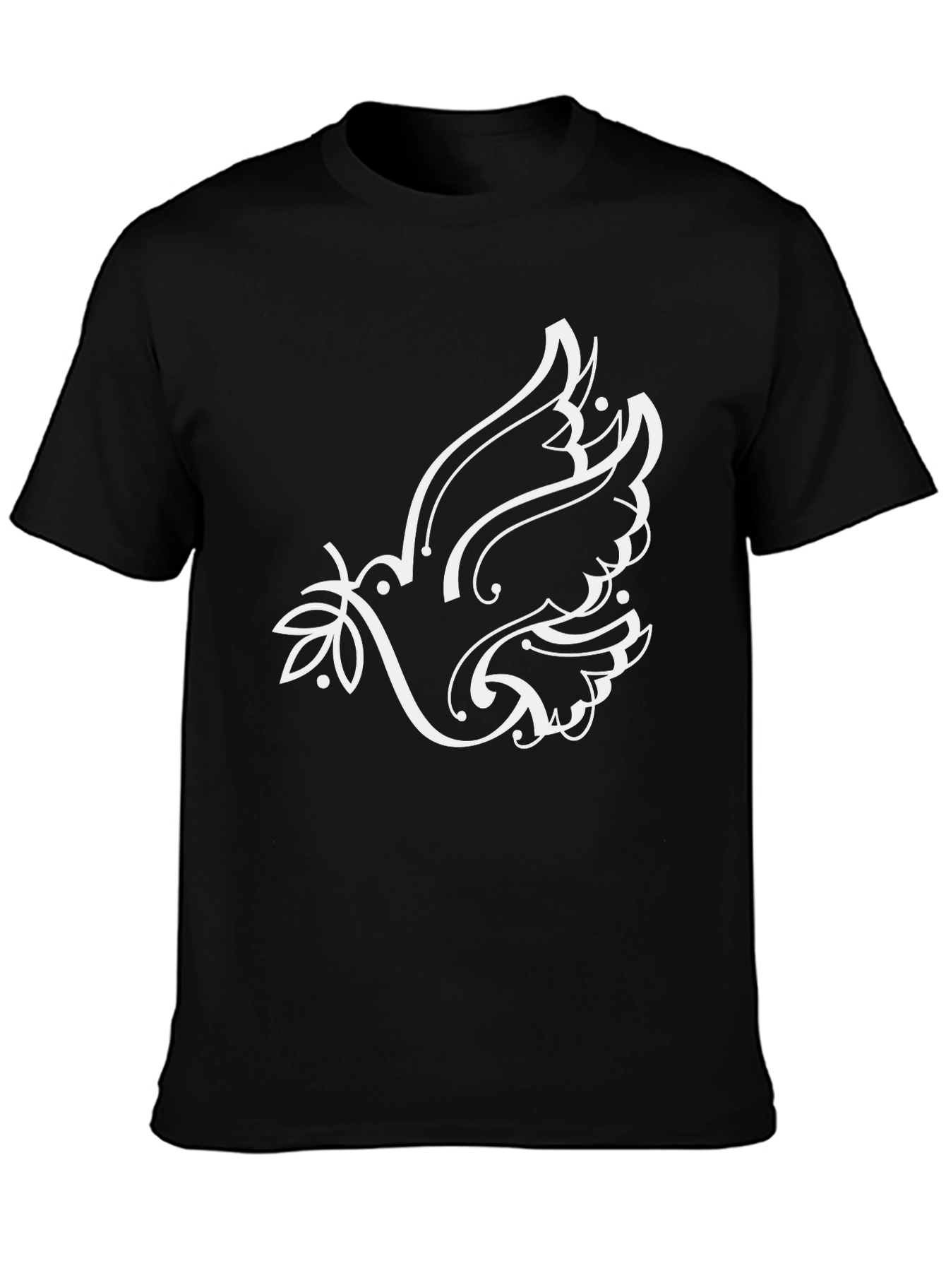 Black T-Shirt with Dove Graphic