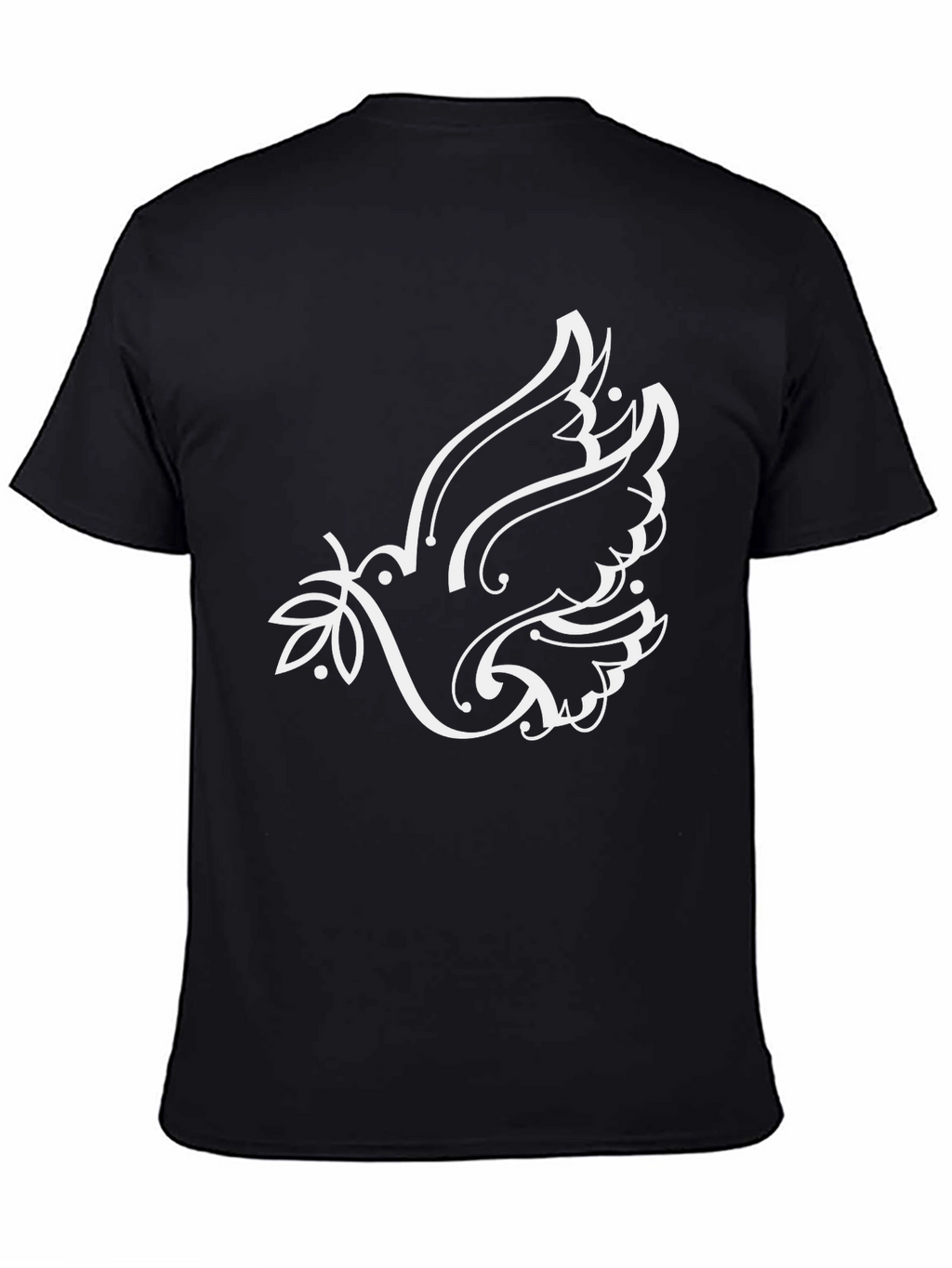 Black T-Shirt with Dove Graphic