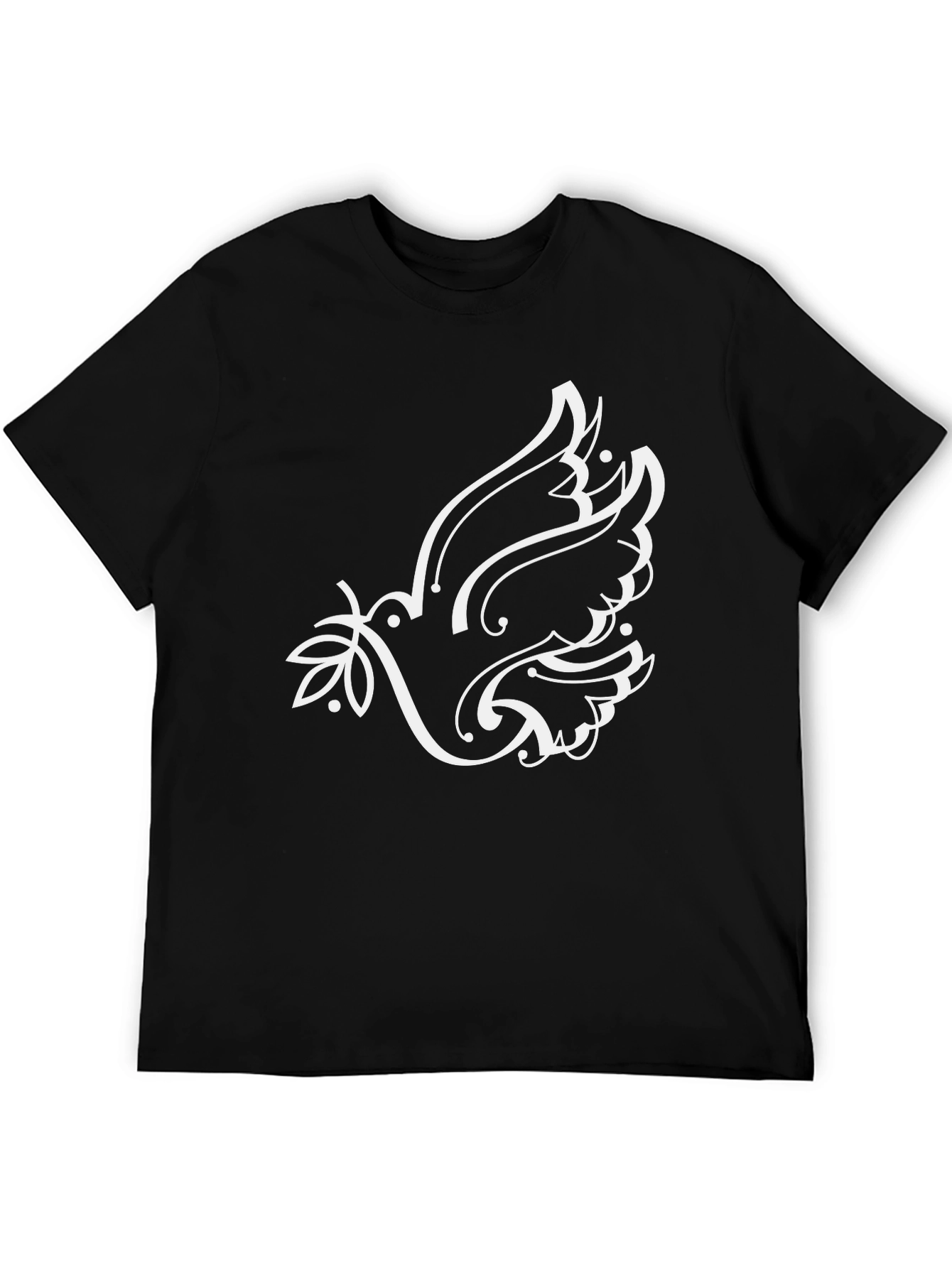 Black T-Shirt with Dove Graphic