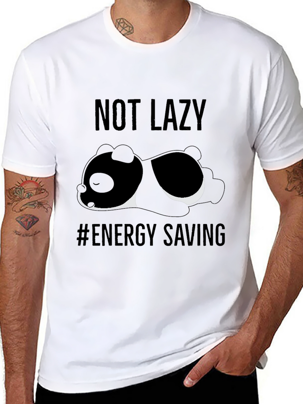 Not Lazy - Energy Saving Panda T-Shirt