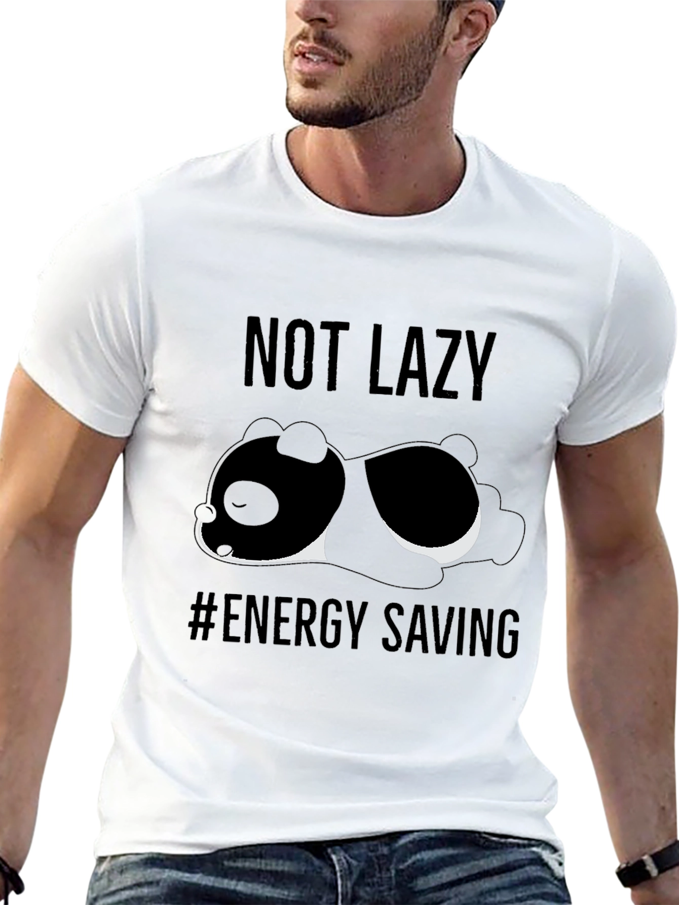 Not Lazy - Energy Saving Panda T-Shirt