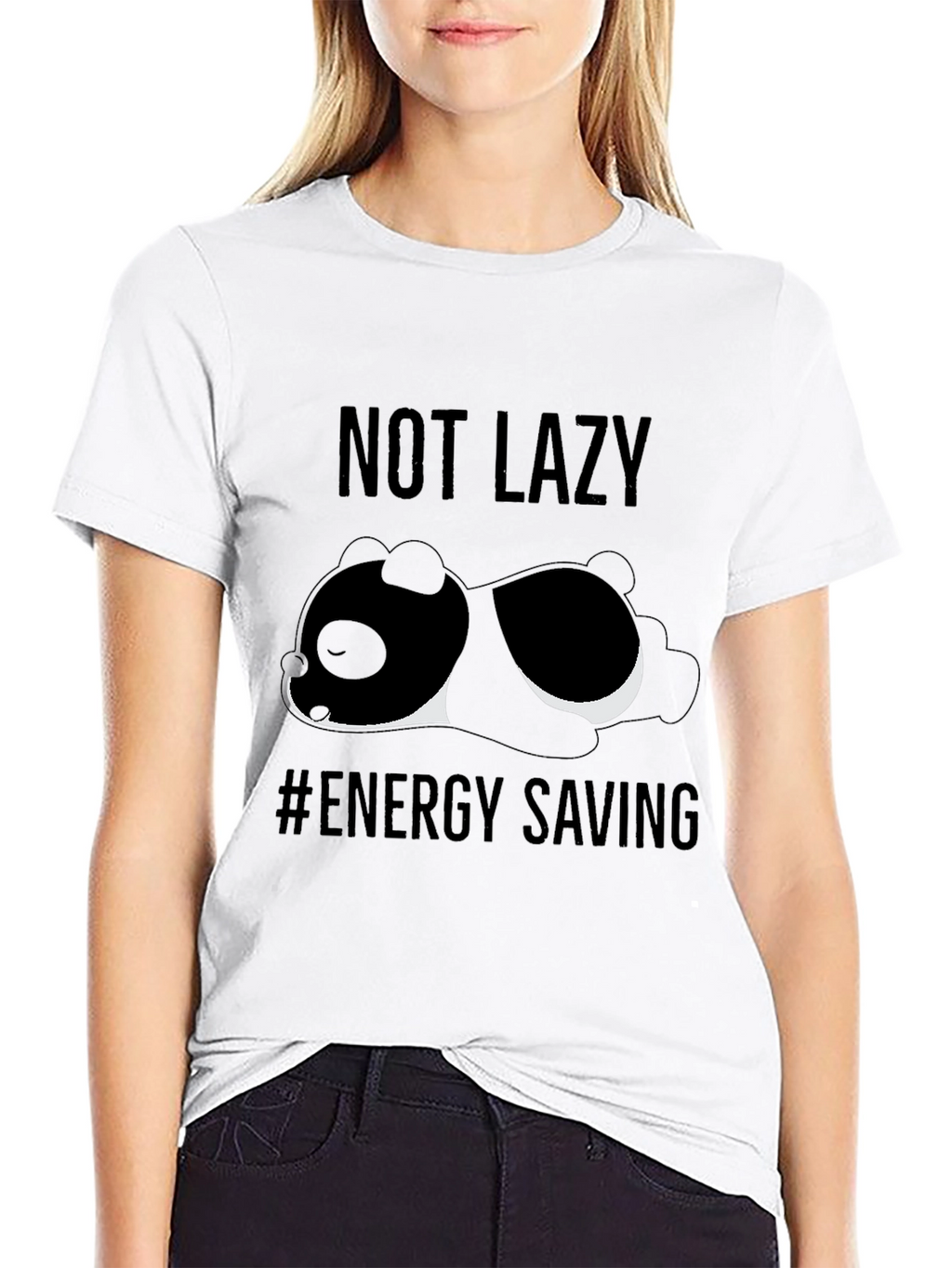 Not Lazy - Energy Saving Panda T-Shirt