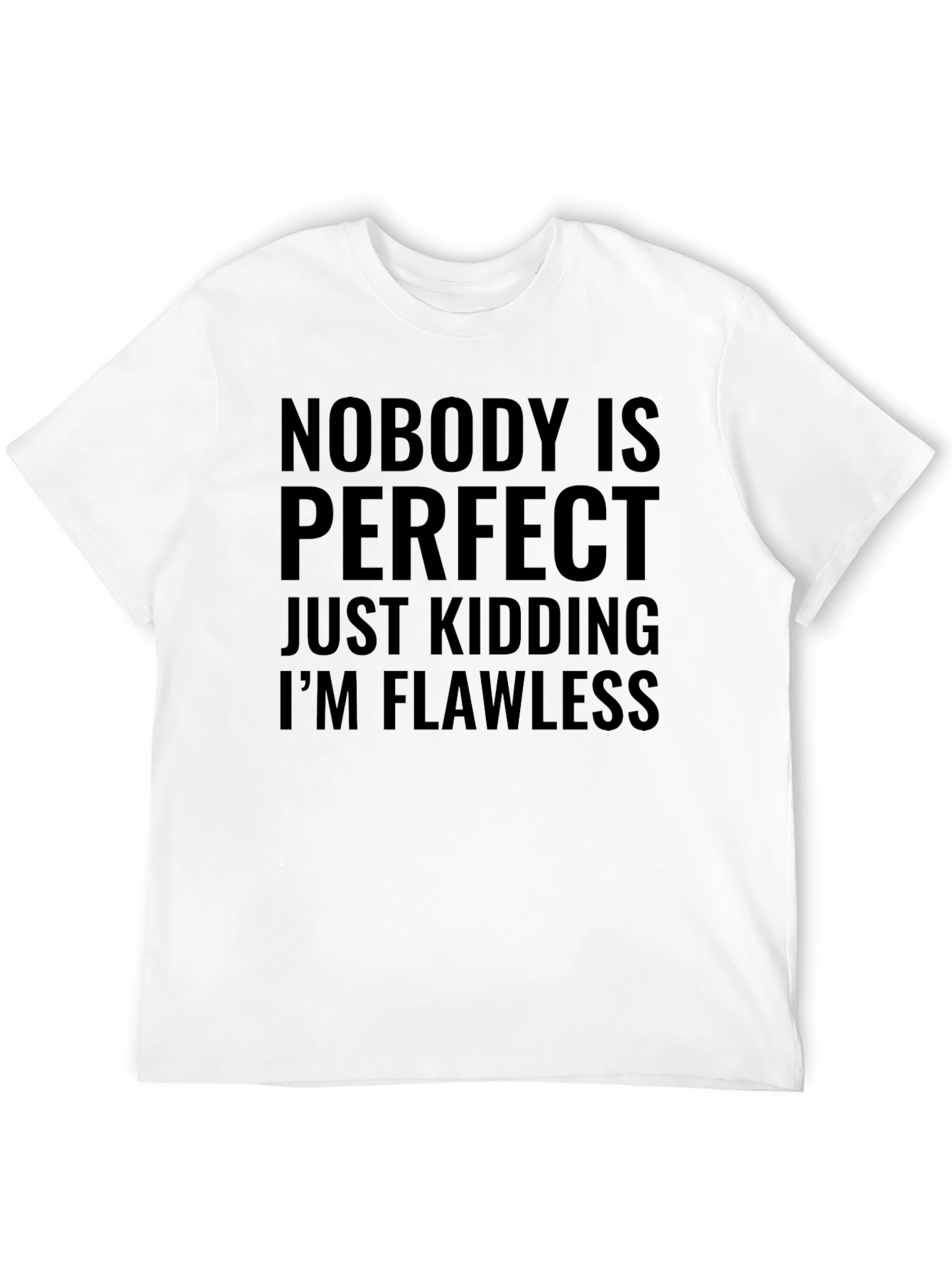 Funny Nobodys Perfect Mens Black T-Shirt