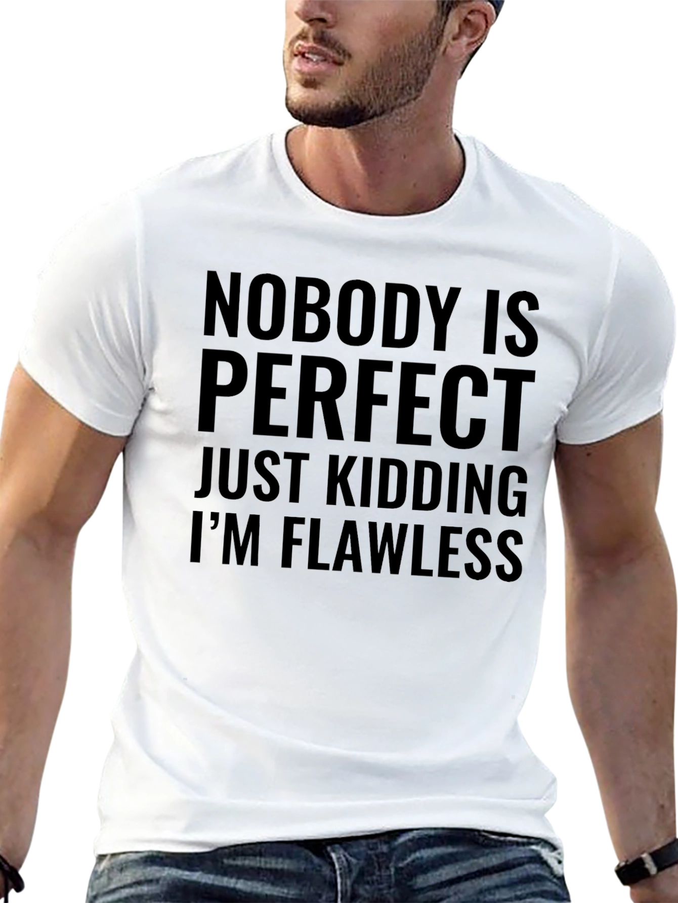 Funny Nobodys Perfect Mens Black T-Shirt