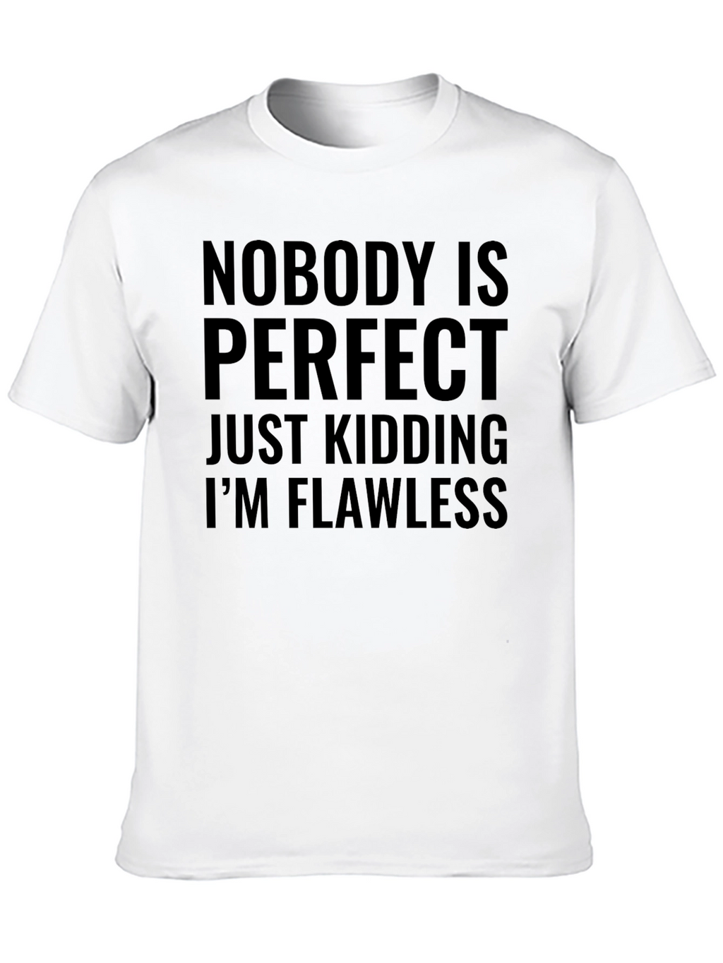 Funny Nobodys Perfect Mens Black T-Shirt