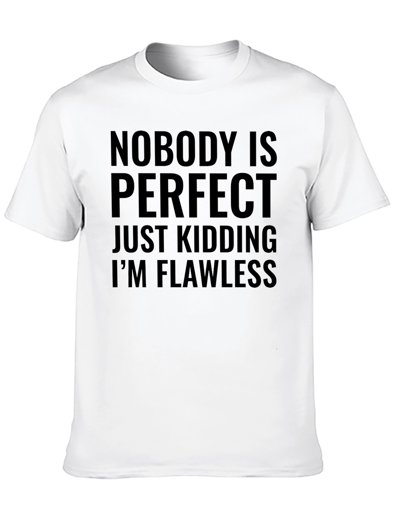 Funny Nobodys Perfect Mens Black T-Shirt