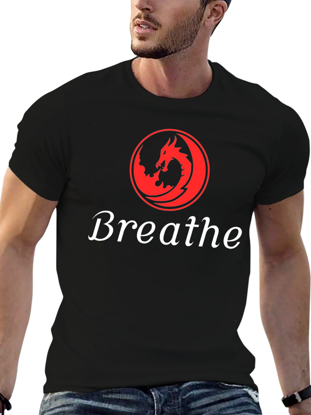 Dragon Breathe Graphic T-Shirt - Soft Black Tee