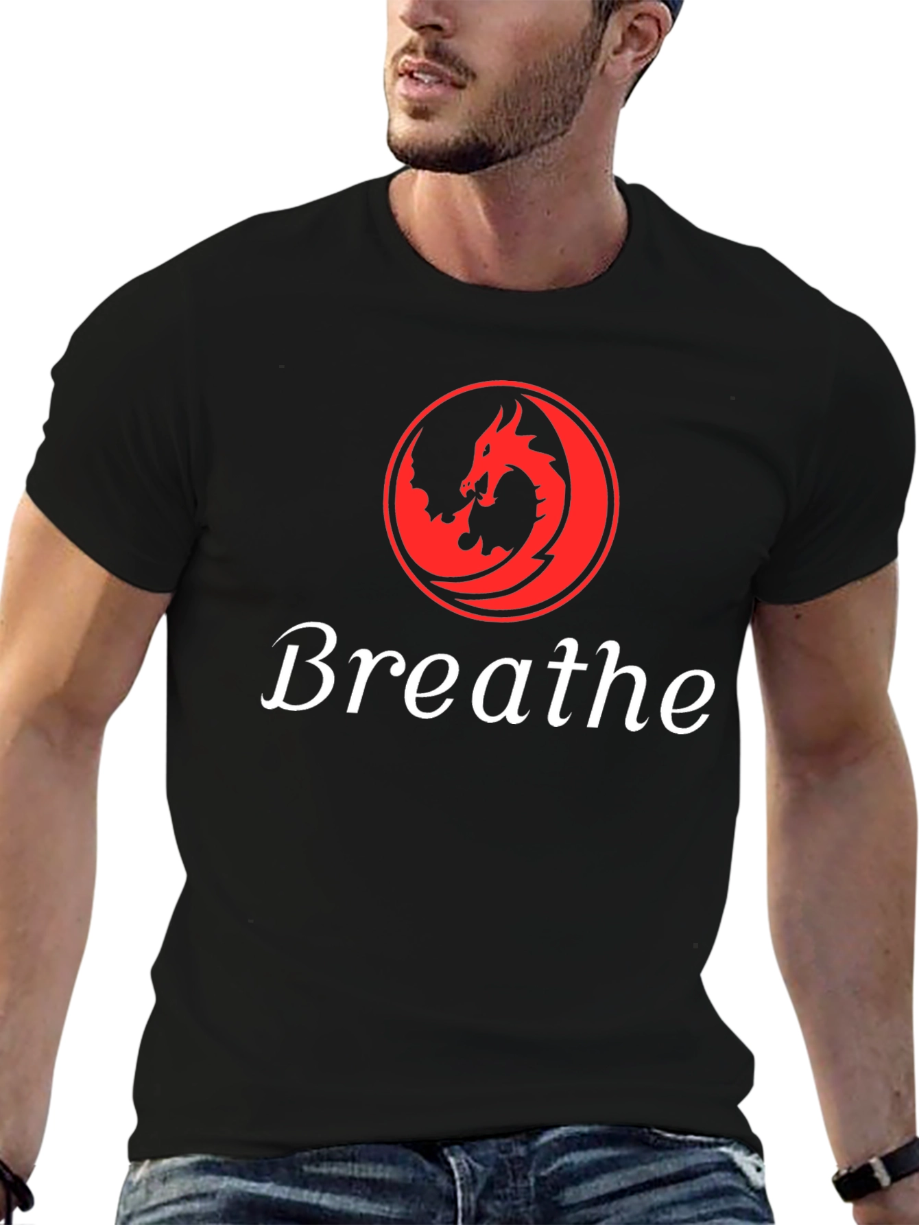 Dragon Breathe Graphic T-Shirt - Soft Black Tee