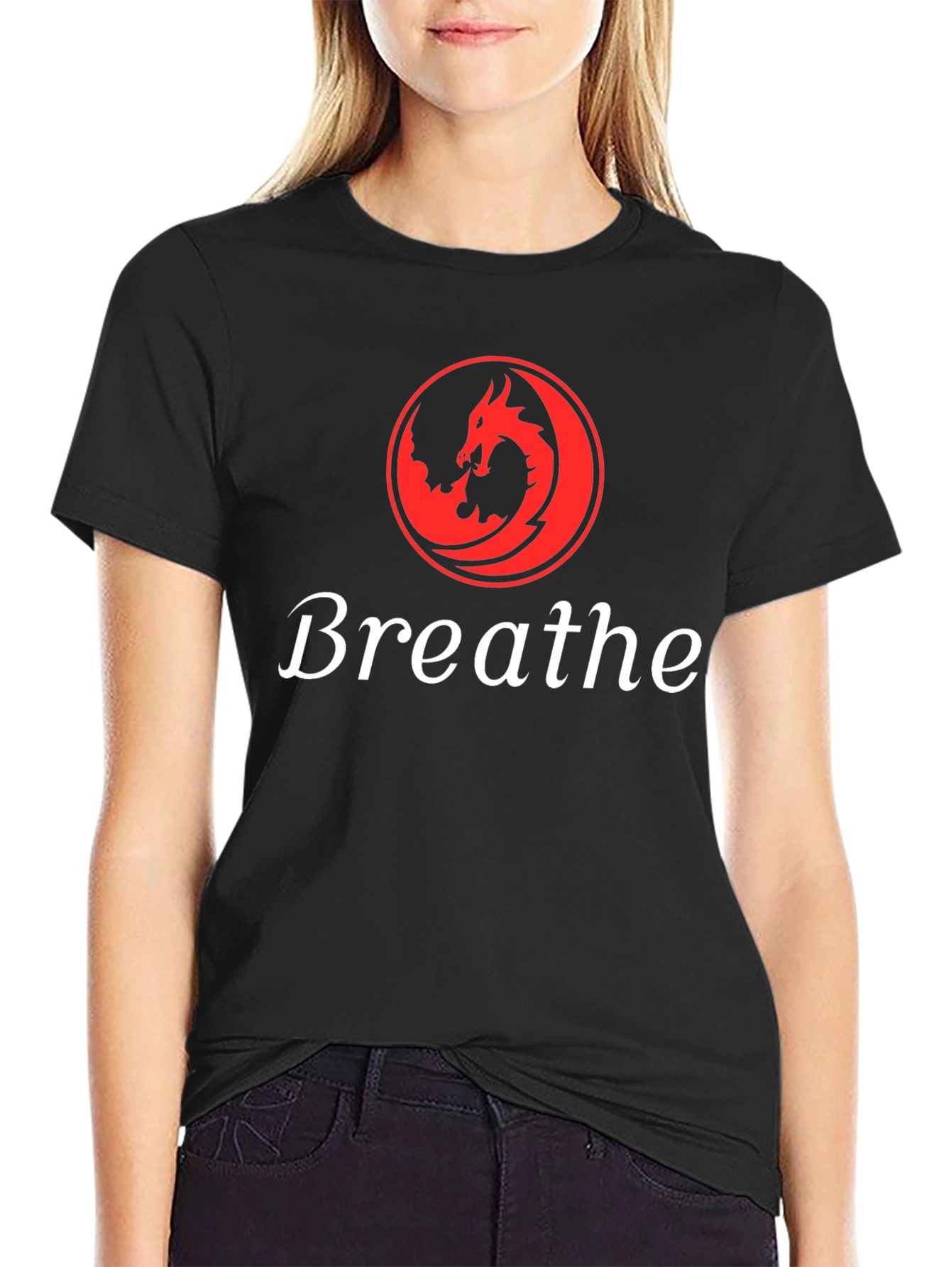 Dragon Breathe Graphic T-Shirt - Soft Black Tee