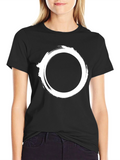 Minimalist Zen Circle Black T-Shirt