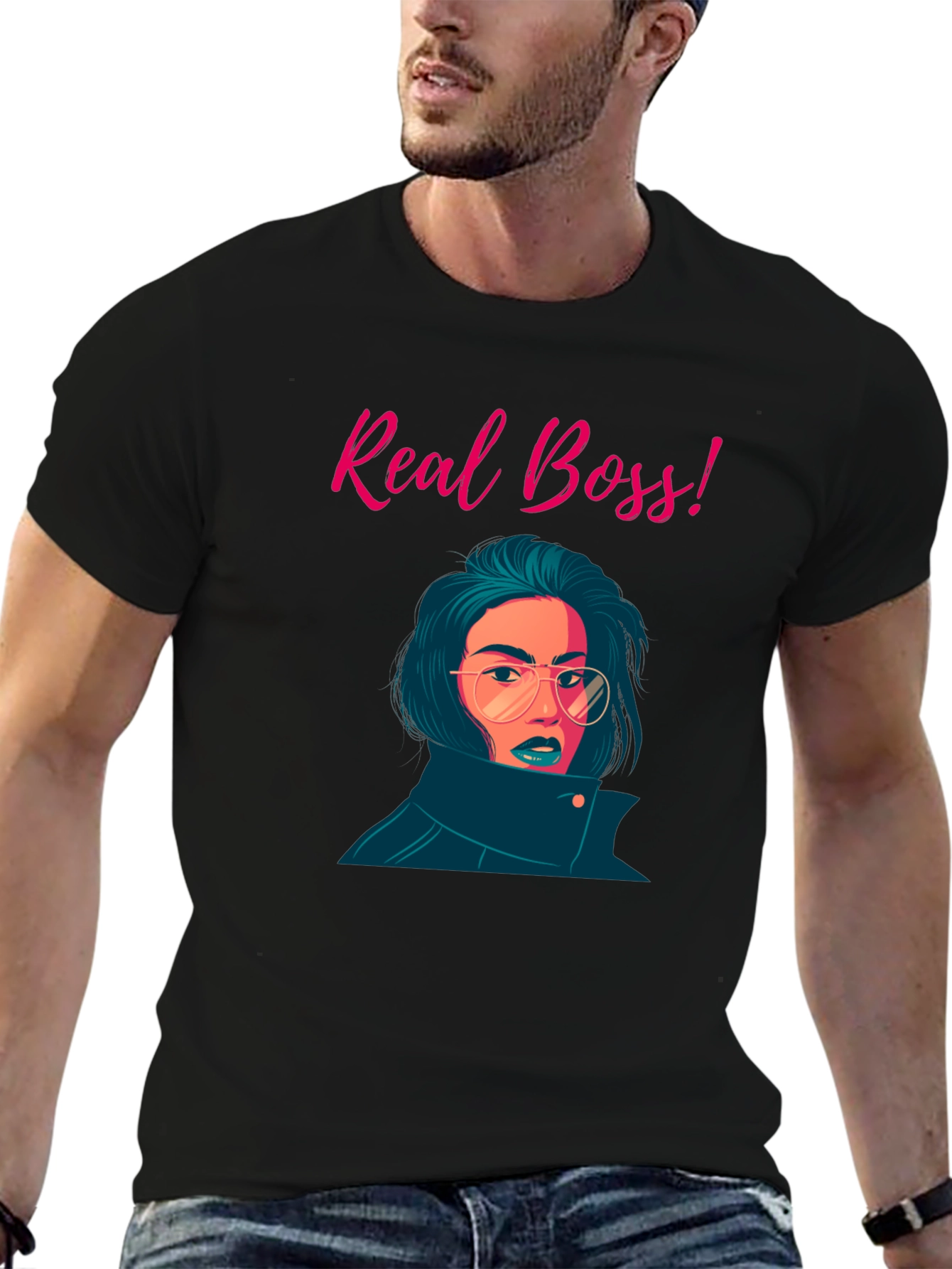 Real Boss Graphic Tee - Stylish & Confident